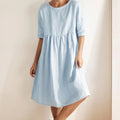 Linen A-Line Midi — Valencia