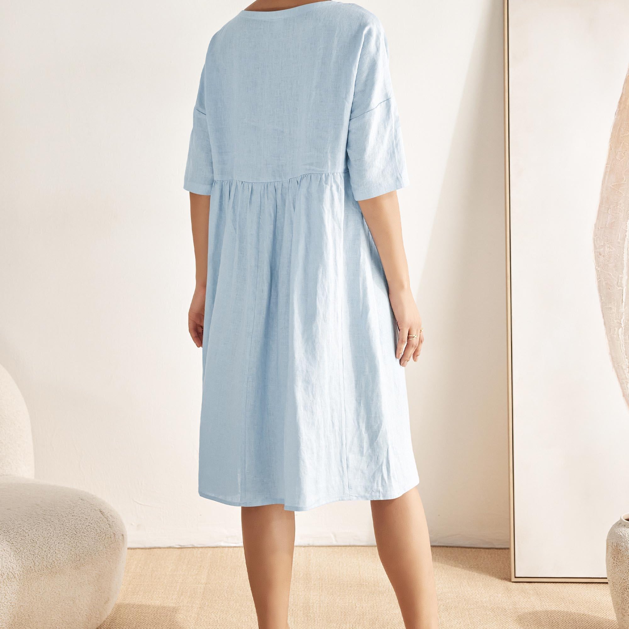 Linen A-Line Midi — Valencia