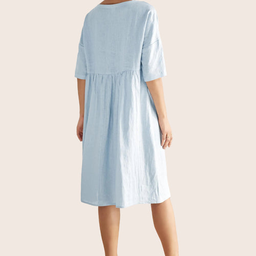Linen A-Line Midi — Valencia