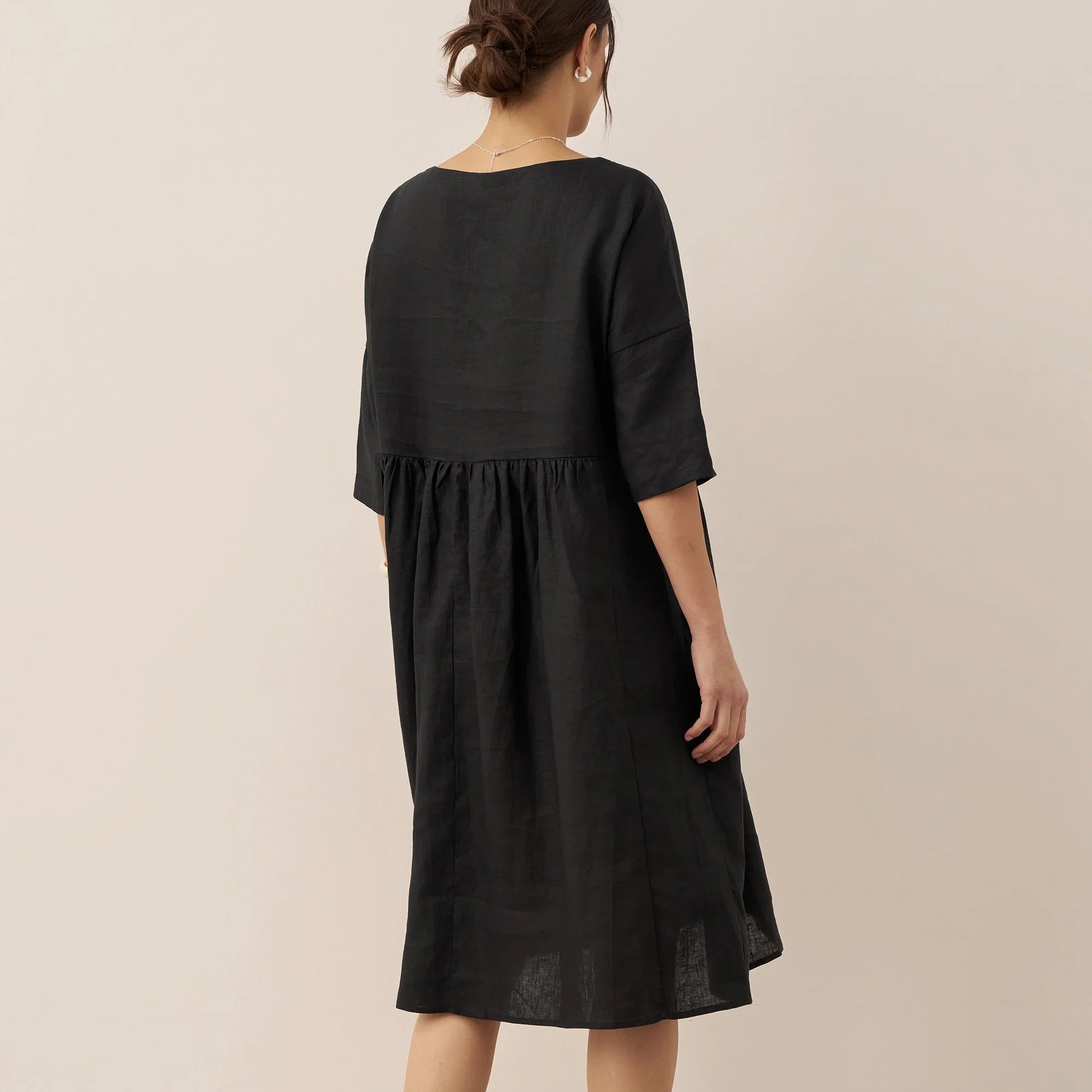 Linen A-Line Midi — Valencia