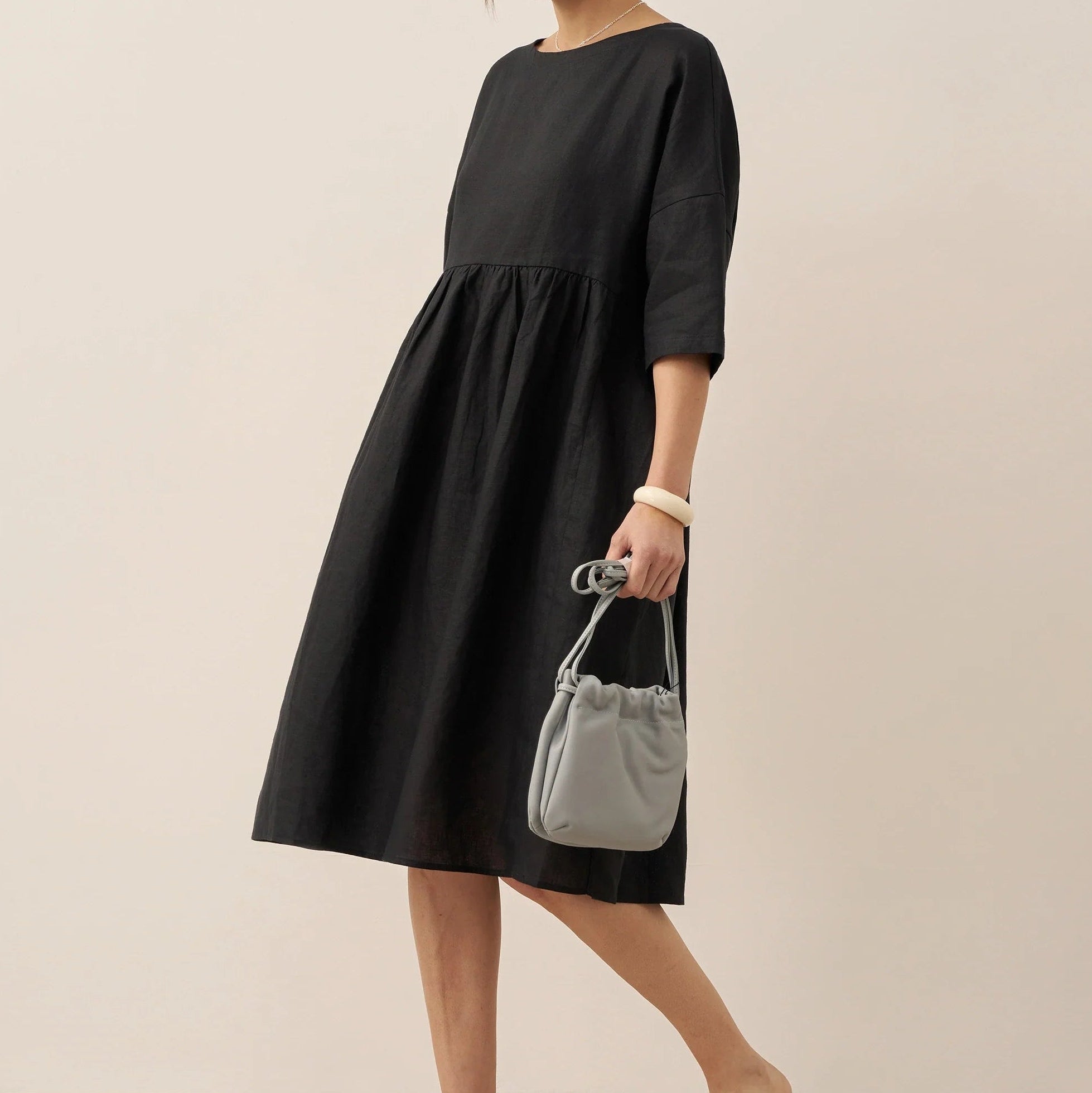 Linen A-Line Midi — Valencia