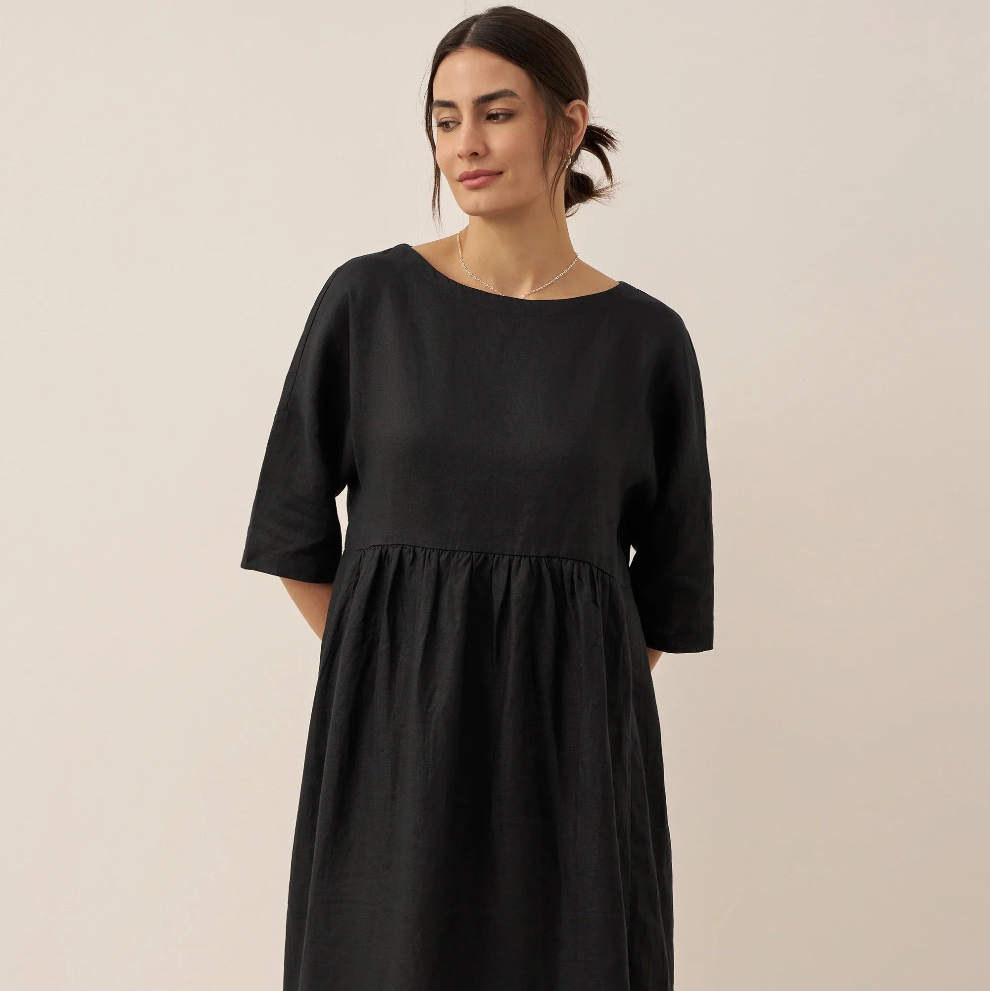 Linen A-Line Midi — Valencia