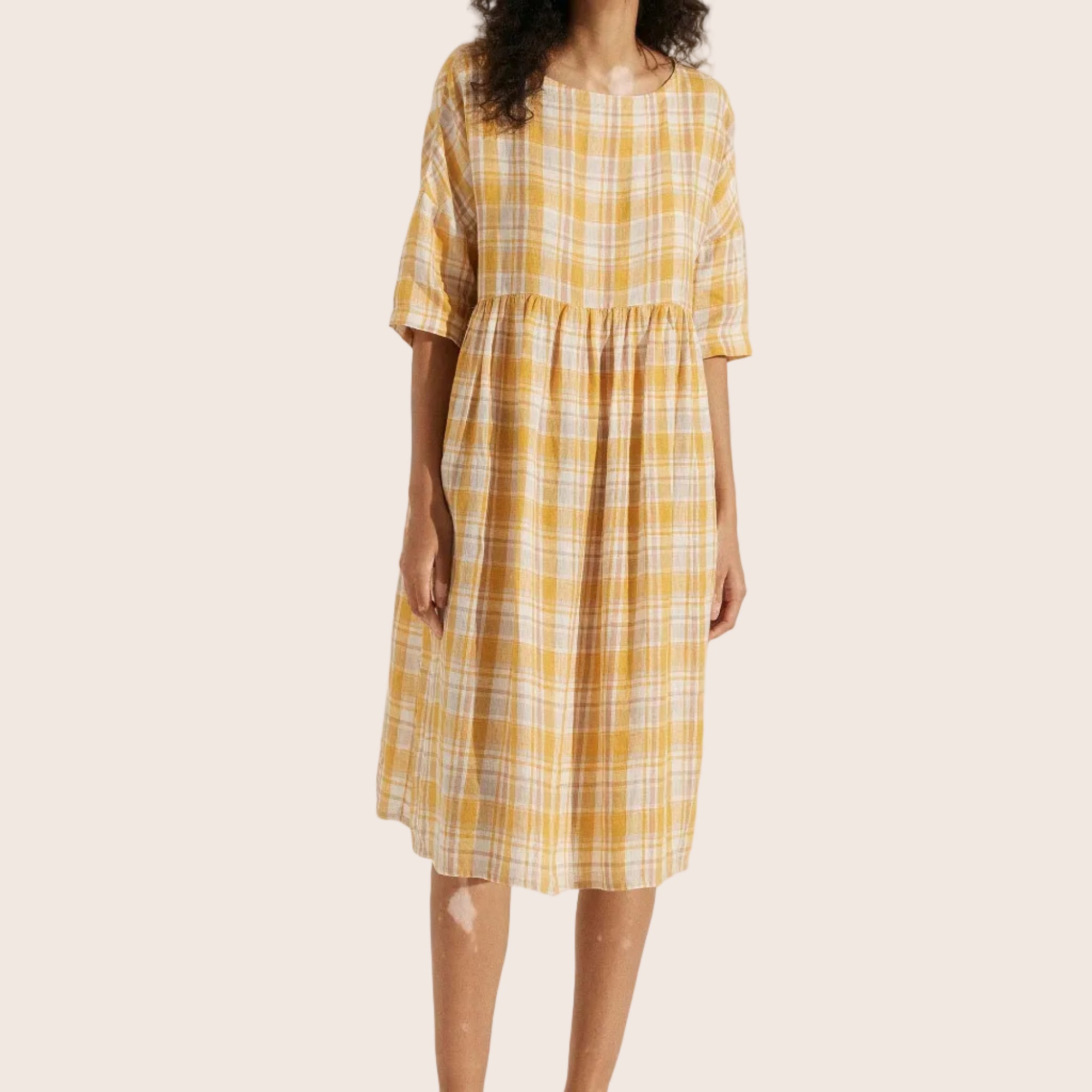 Linen A-Line Midi — Valencia