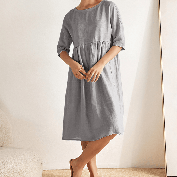 Linen A-Line Midi — Valencia