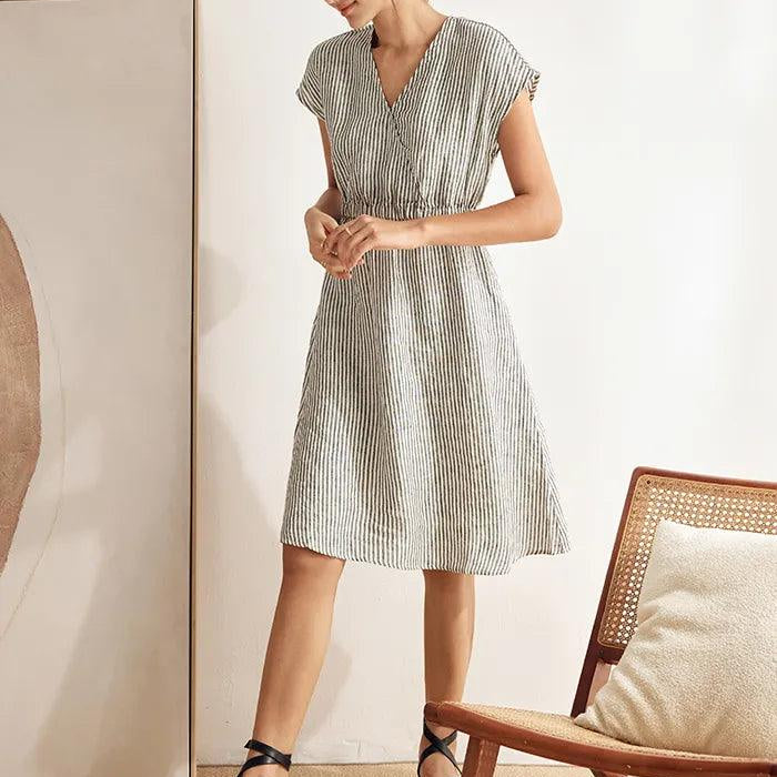 Linen Striped Dress — Aria