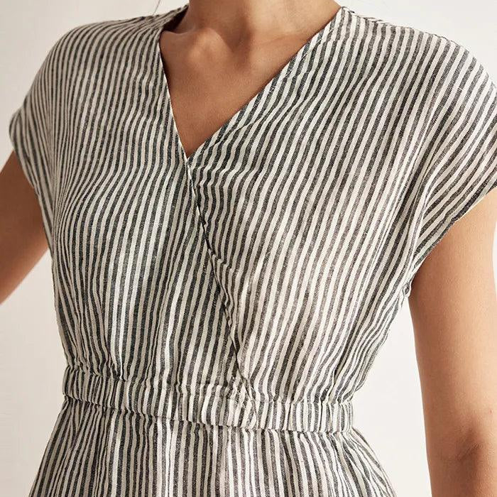 Linen Striped Dress — Aria