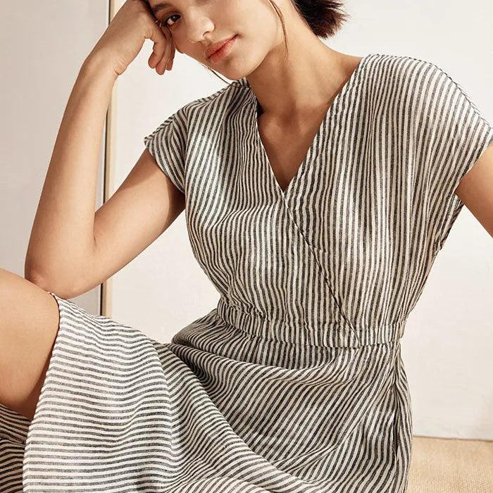 Linen Striped Dress — Aria