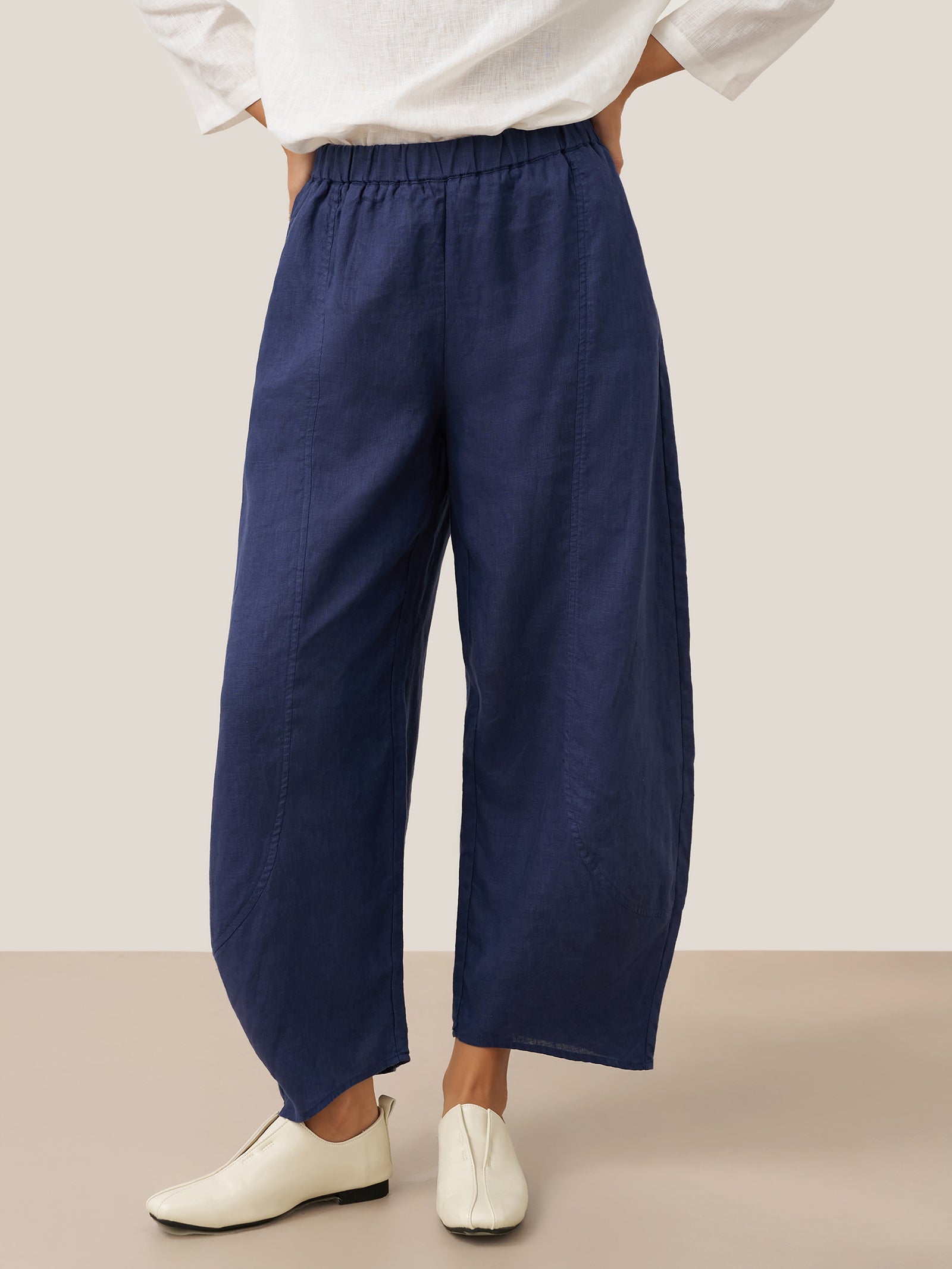 Fashionista Heaven Linen Ankle Pants — Clementine