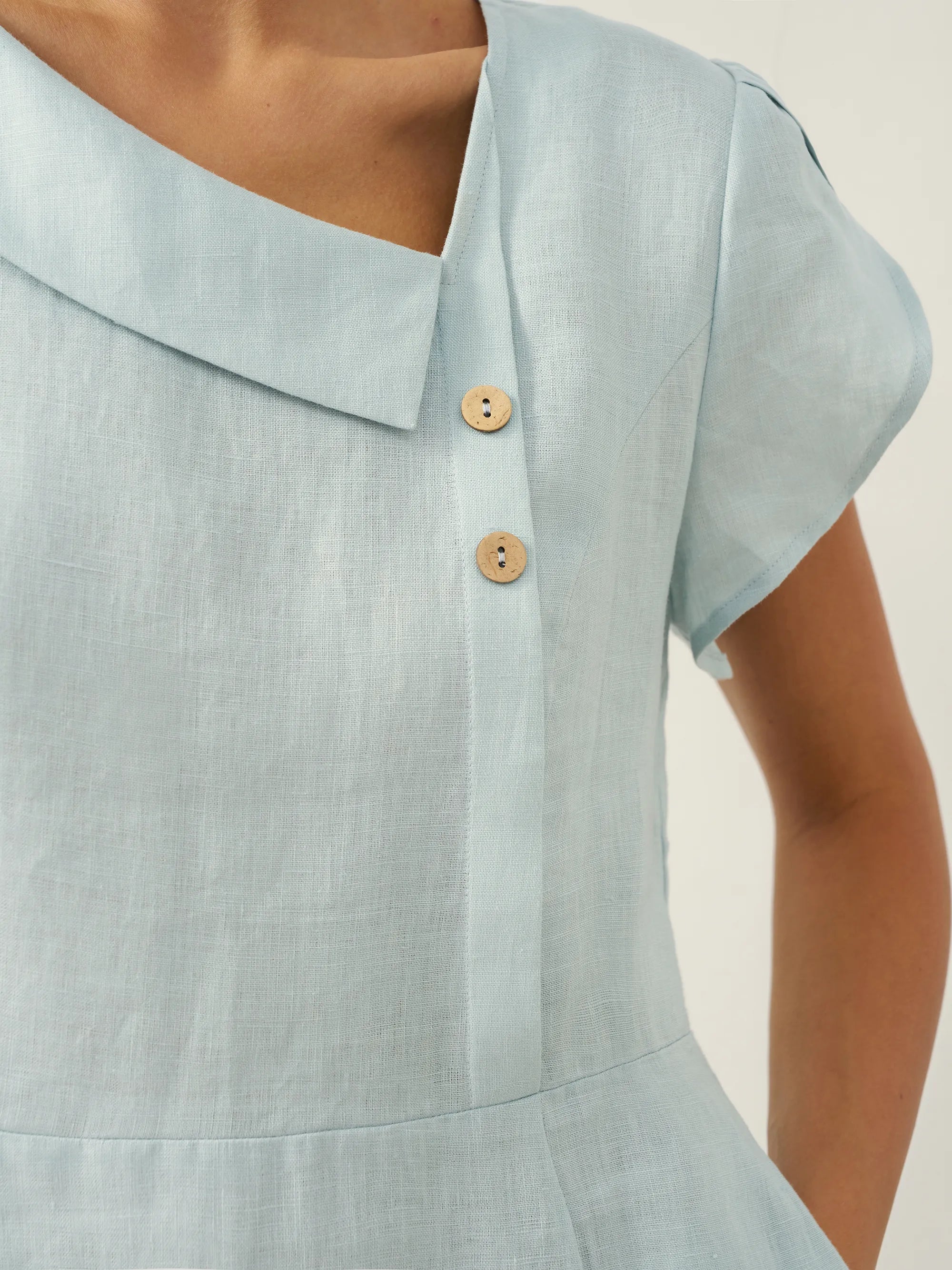 Linen Flutter Sleeve Dress — Fiona