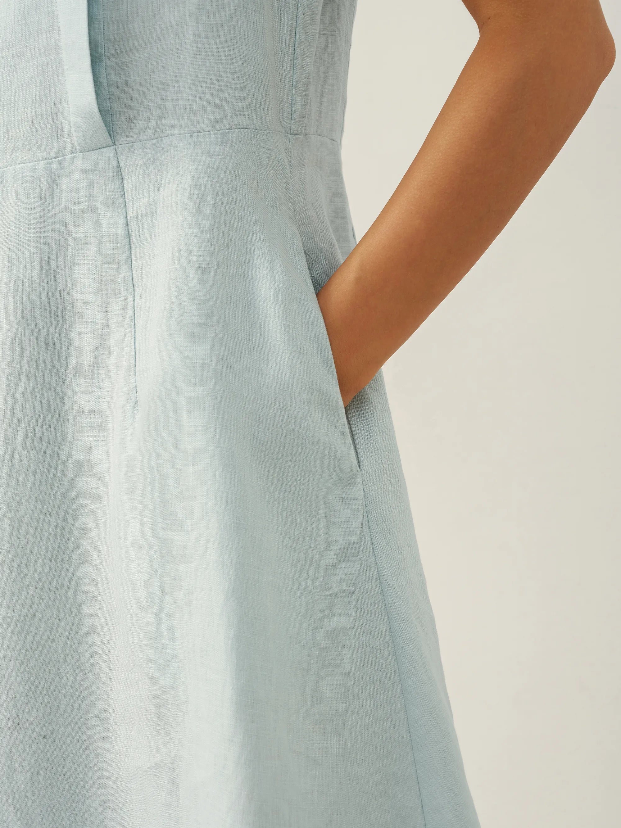 Linen Flutter Sleeve Dress — Fiona