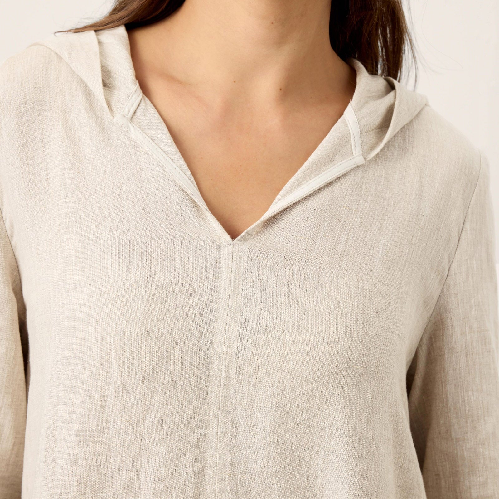 Linen Hooded Caftan Dress — Linette