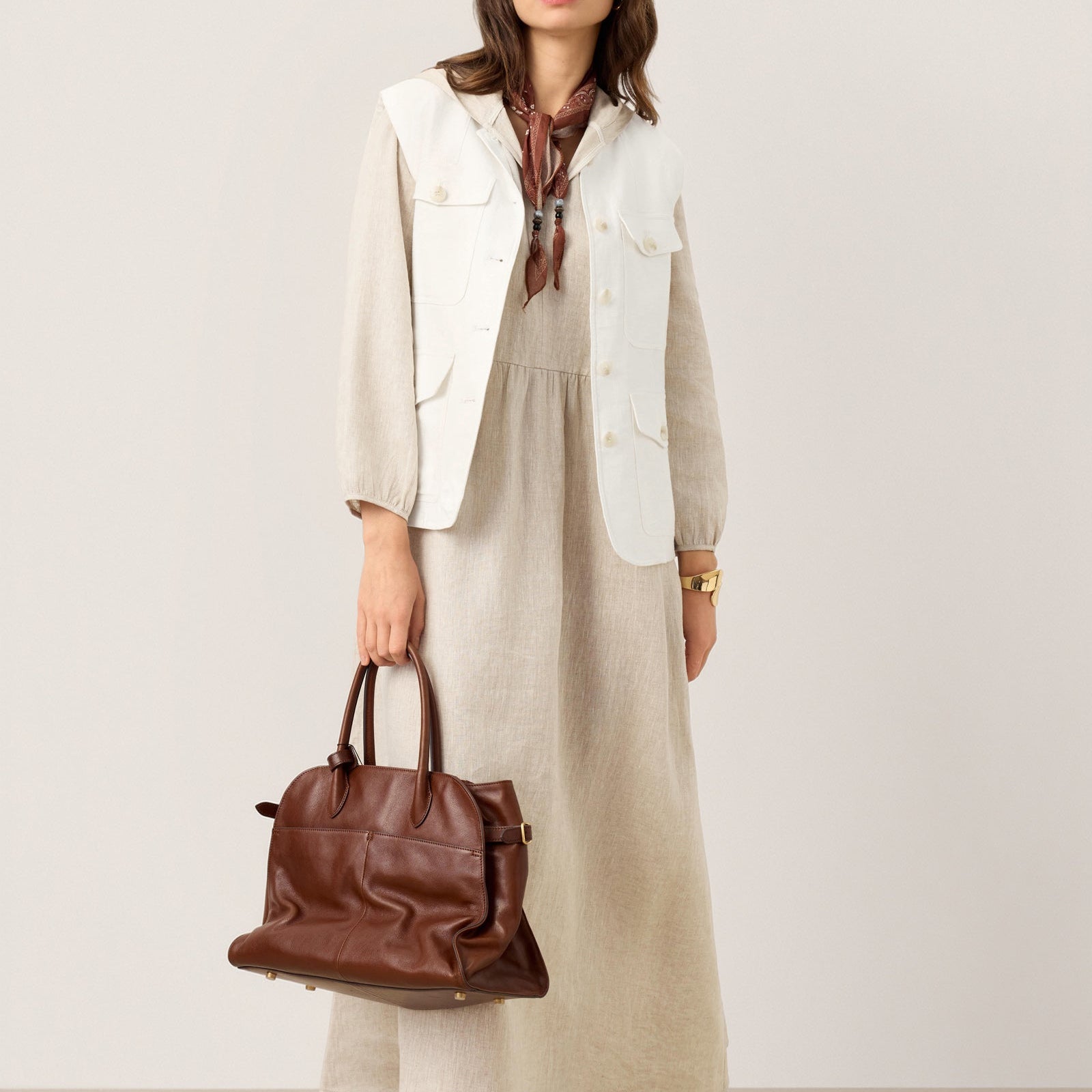 Linen Hooded Caftan Dress — Linette