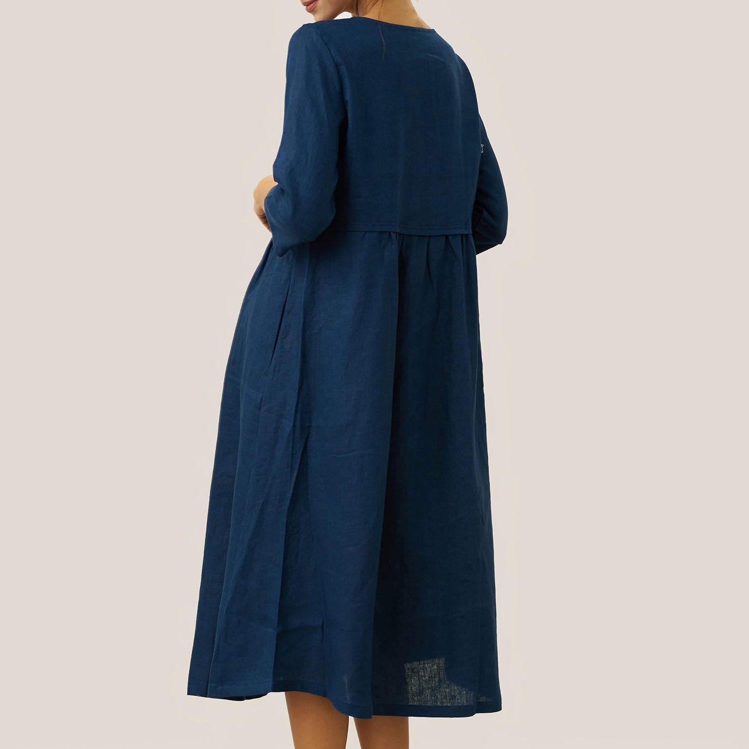 Linen Button Waist Dress — Luna