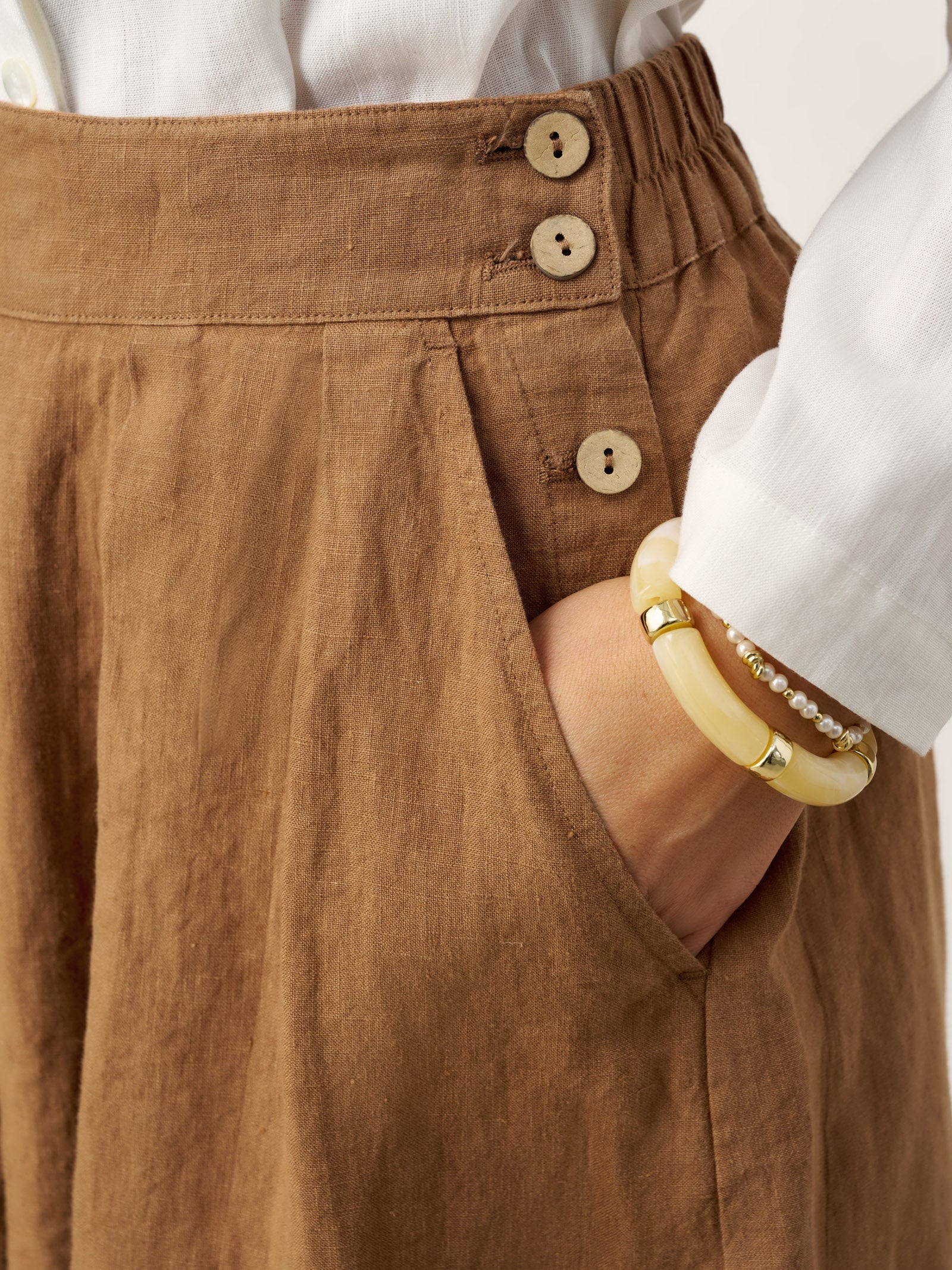 Linen Pleated Skirt — Priya