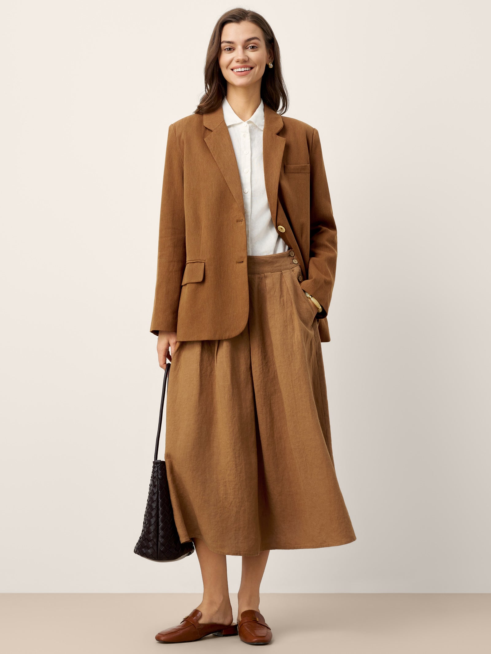 Linen Pleated Skirt — Priya