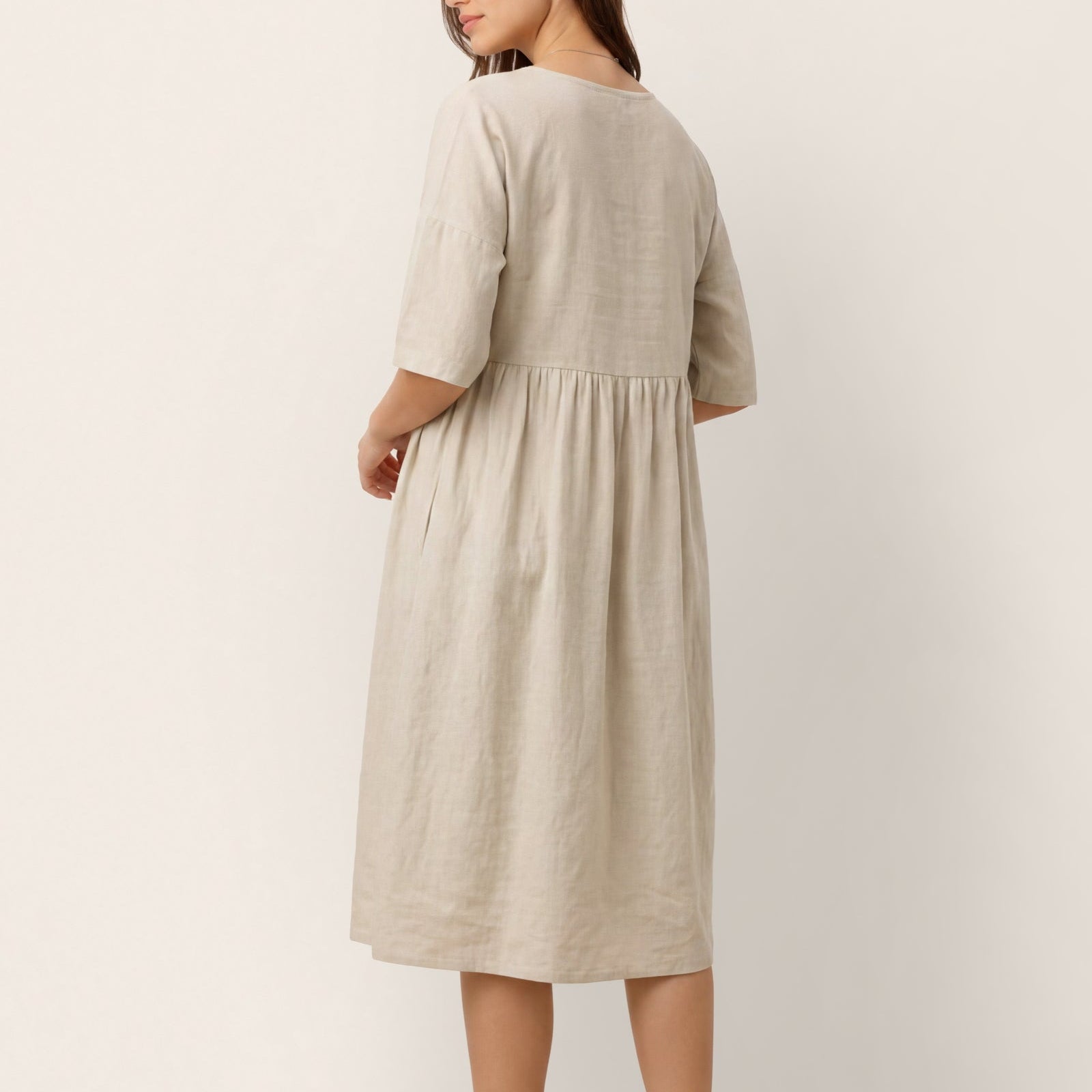 Linen A-Line Midi — Valencia