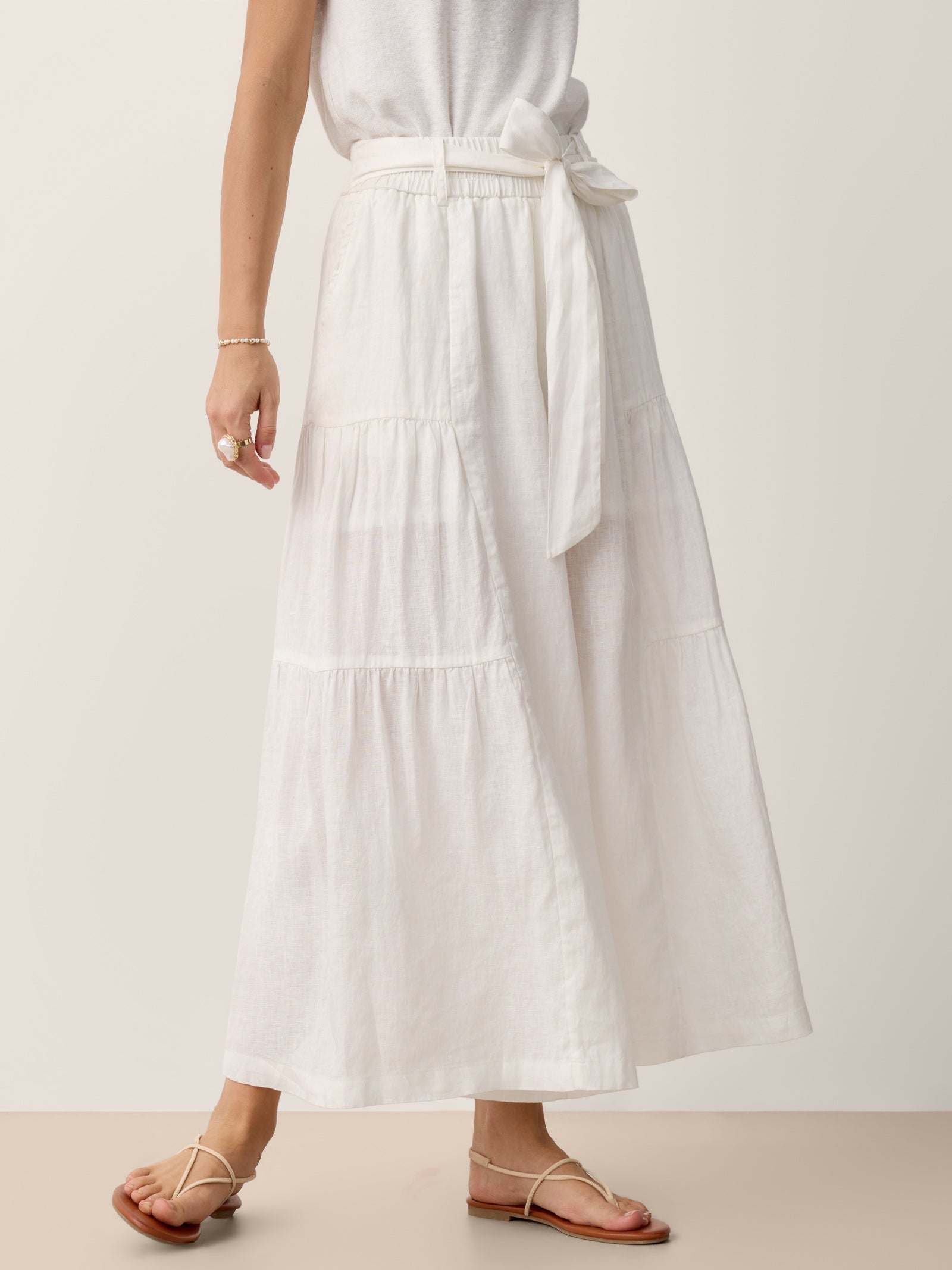 Fashionista Heaven Linen Bow-Waist Pants — Serena