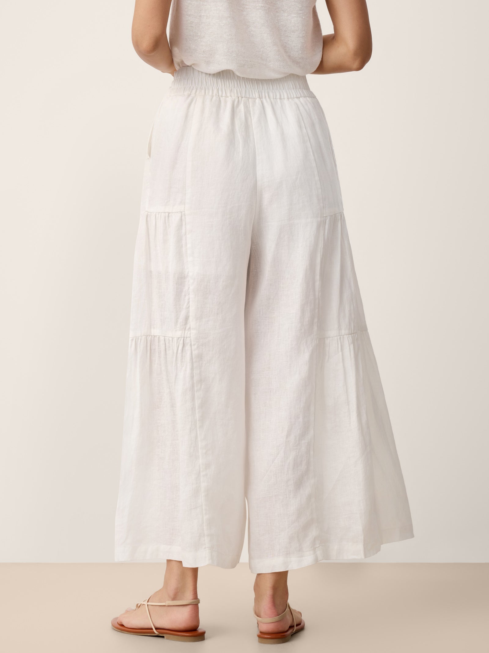 Fashionista Heaven Linen Bow-Waist Pants — Serena