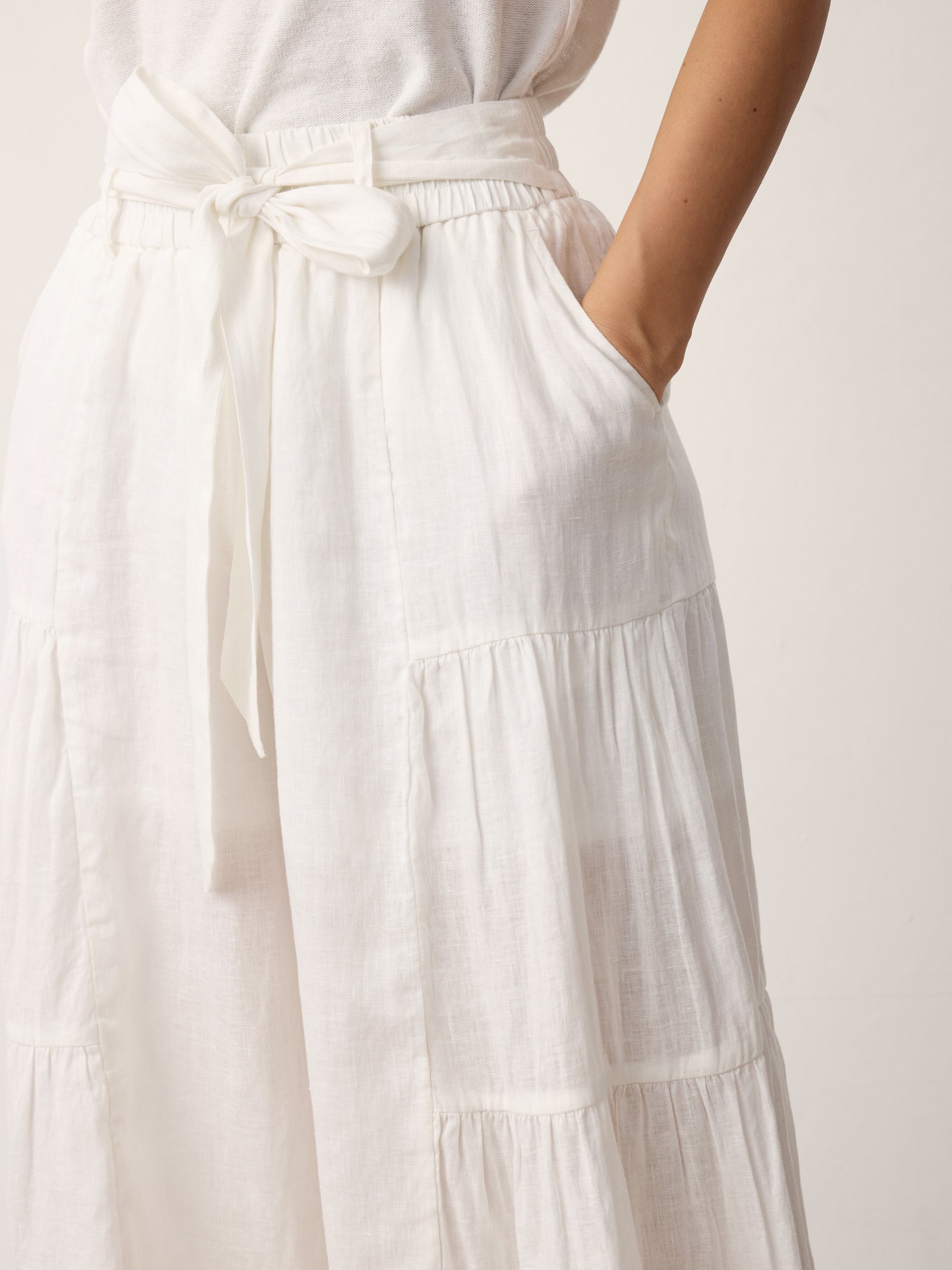Fashionista Heaven Linen Bow-Waist Pants — Serena
