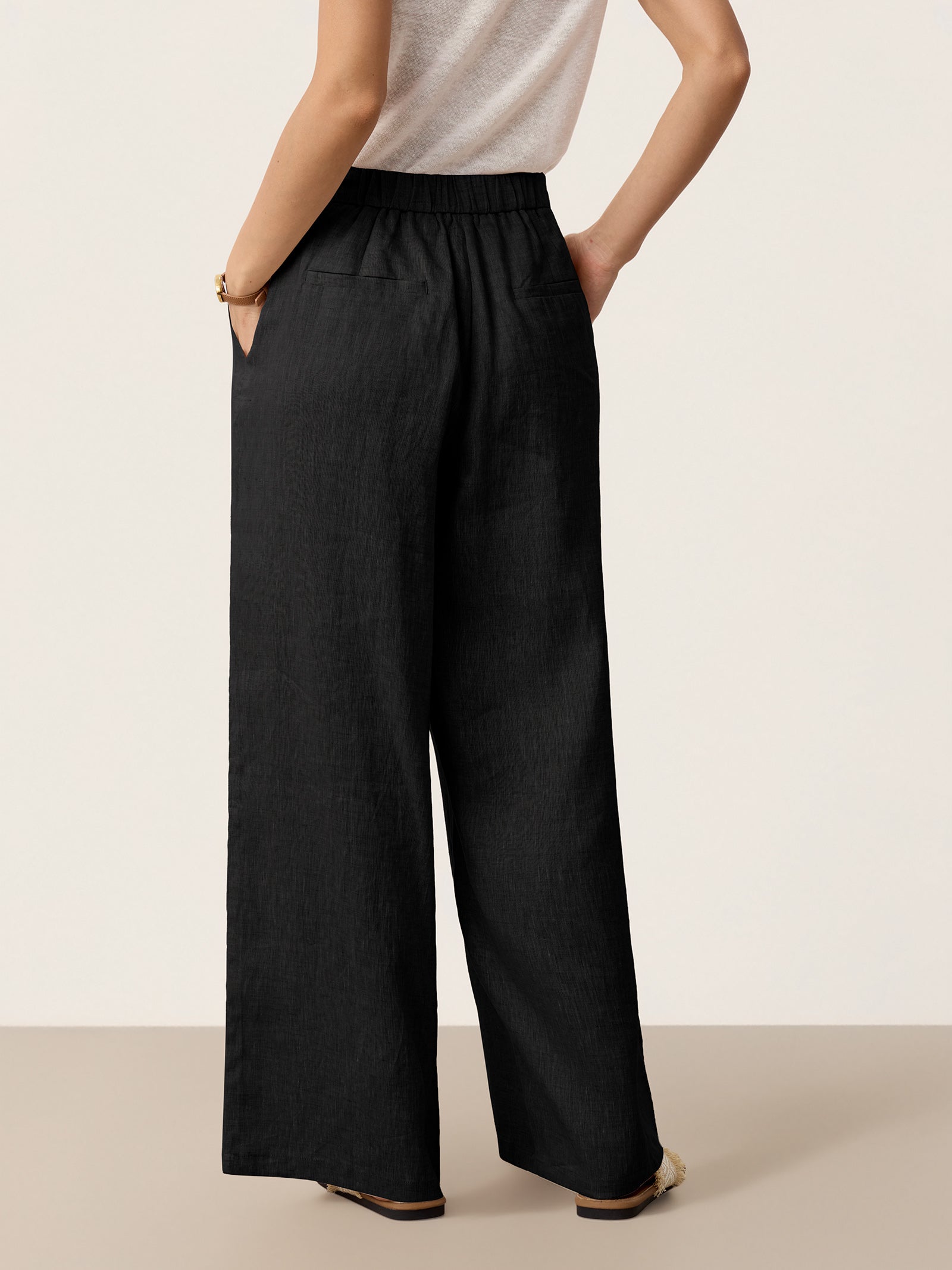 Fashionista Heaven Linen Slit-Hem Pants — Anaïs