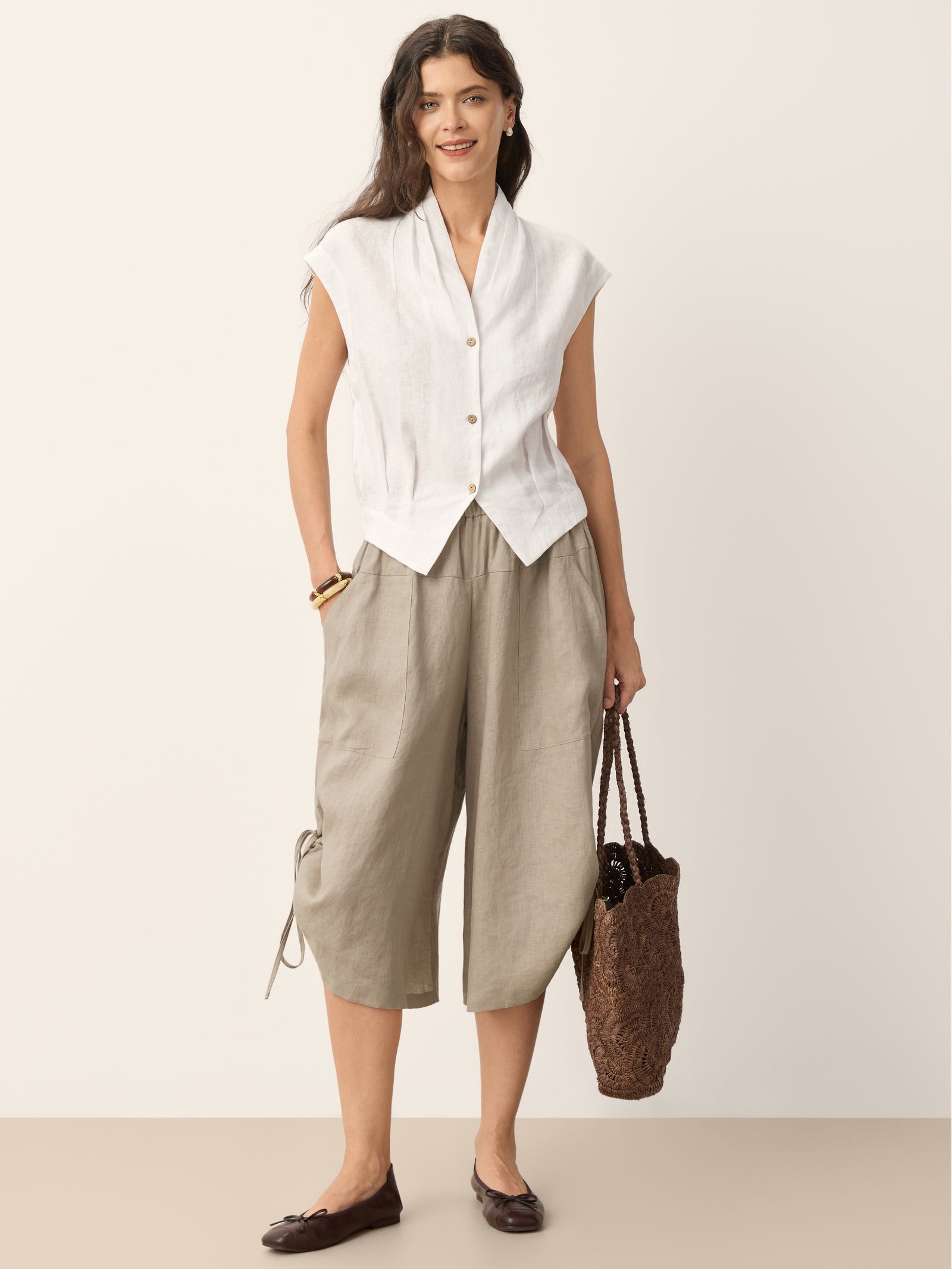 Linen Balloon Pants — Thalia
