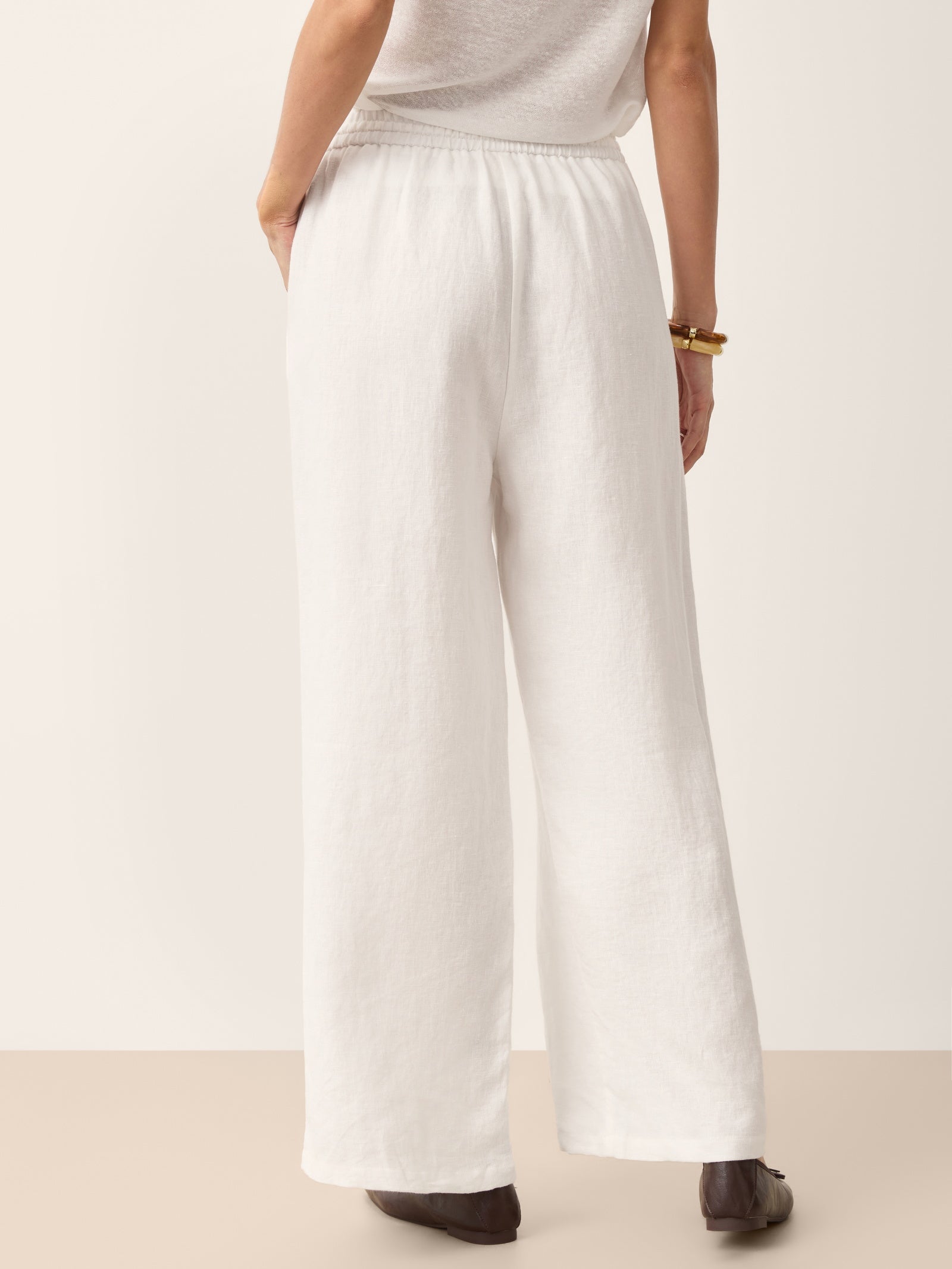 Fashionista Heaven Linen Drawstring Wide-Leg Pants — Allegra
