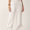 Fashionista Heaven Linen Drawstring Wide-Leg Pants — Allegra