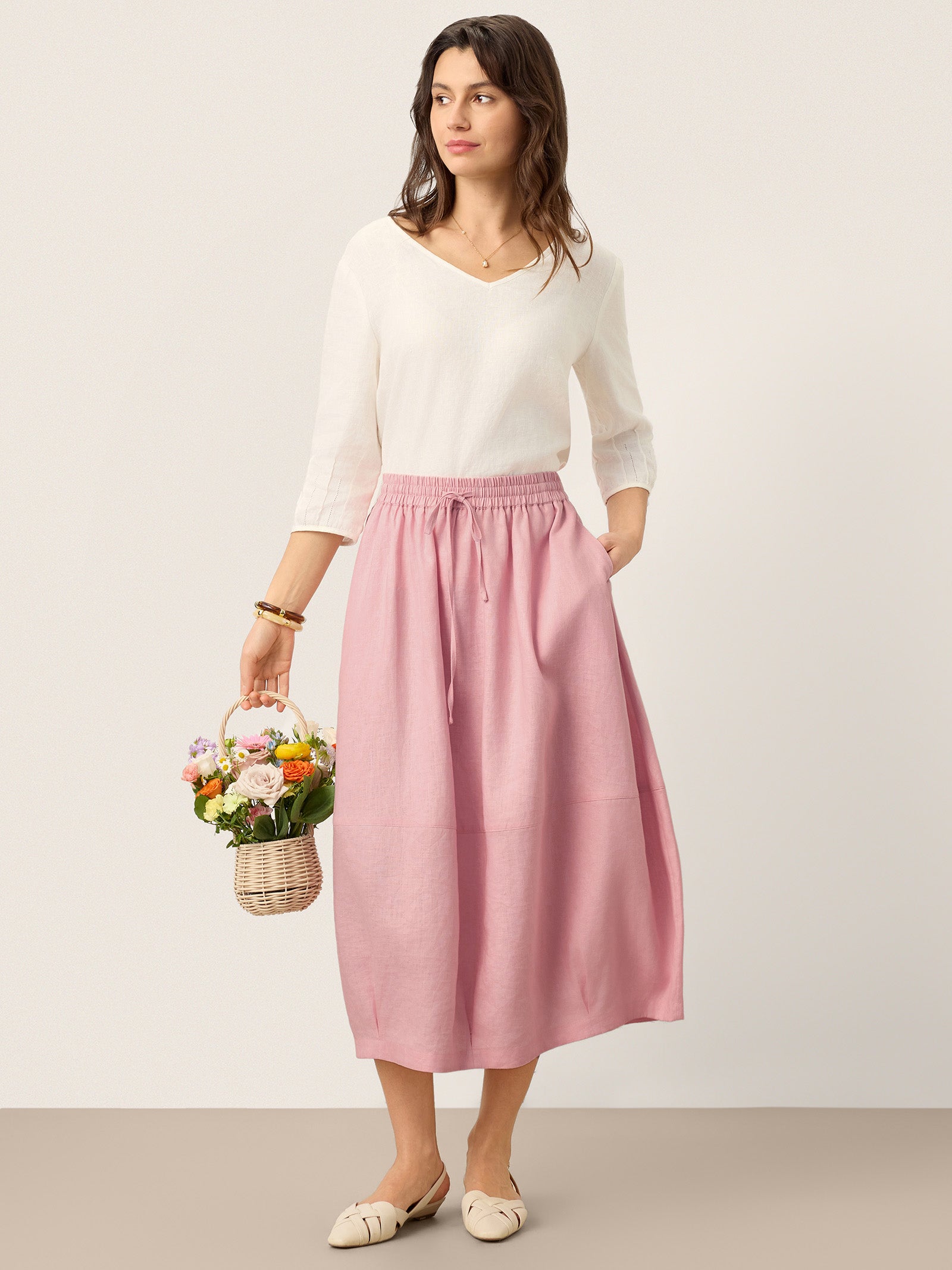 Fashionista Heaven Linen Lantern Maxi Skirt — Ursula