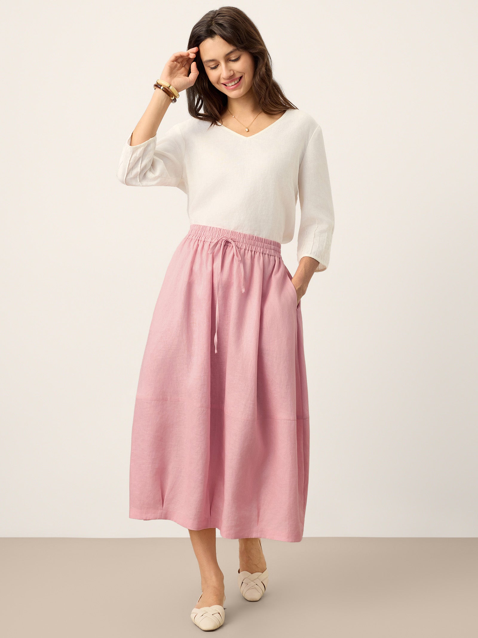 Fashionista Heaven Linen Lantern Maxi Skirt — Ursula
