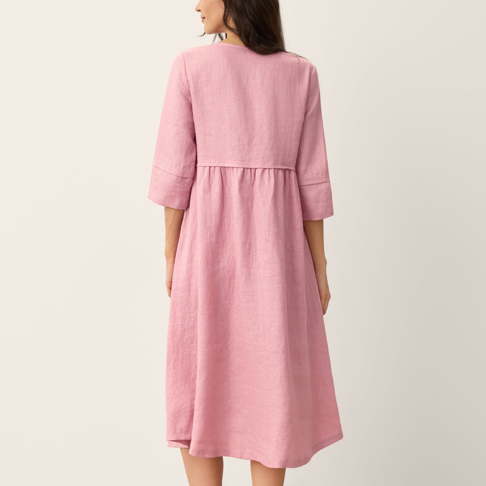 Linen Button Waist Dress — Luna
