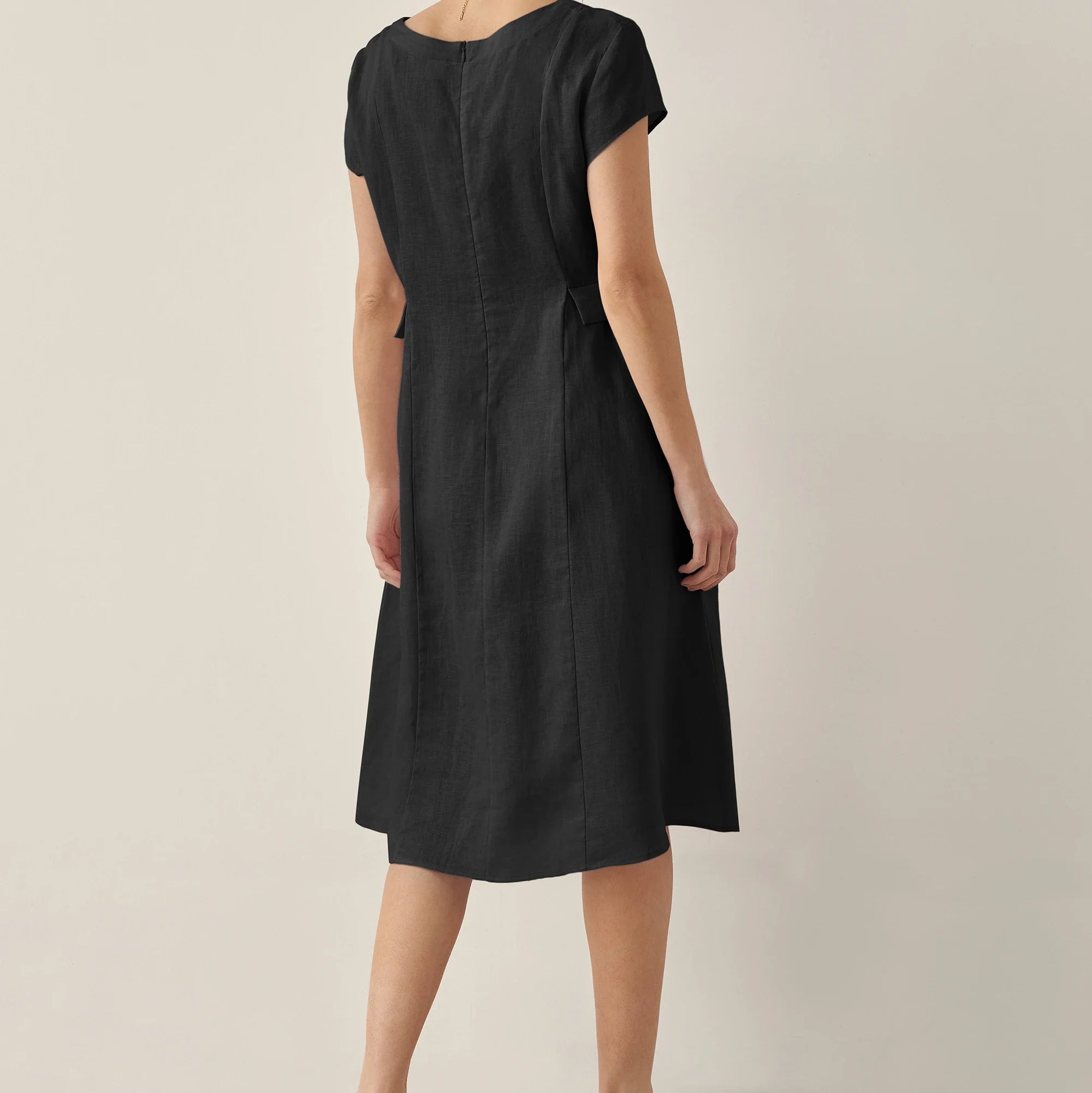 Linen V-Neck Dress — Alexa
