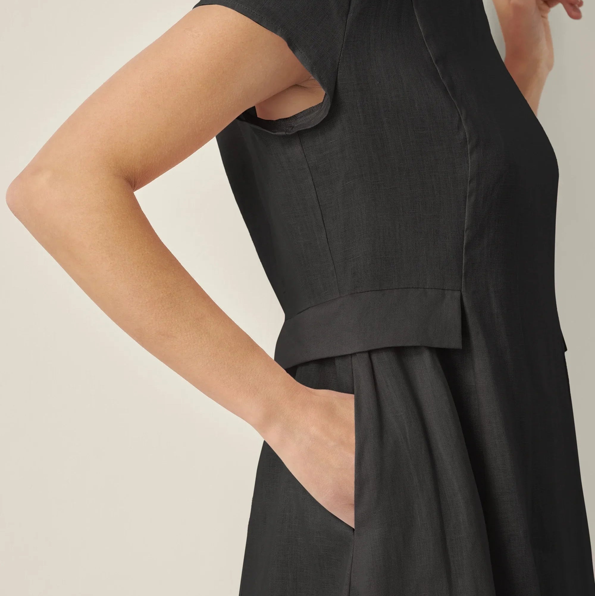 Linen V-Neck Dress — Alexa