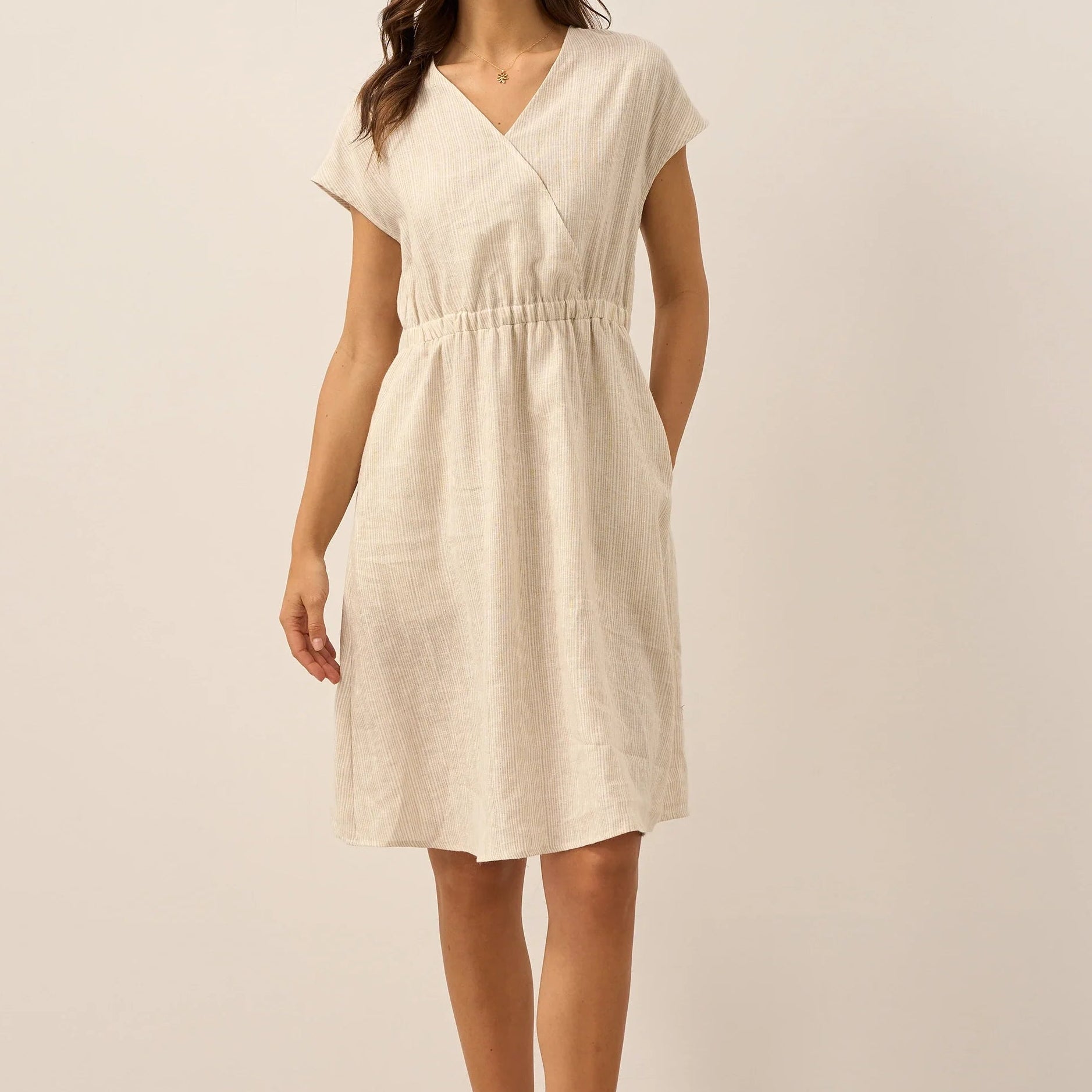 Linen Striped Dress — Aria