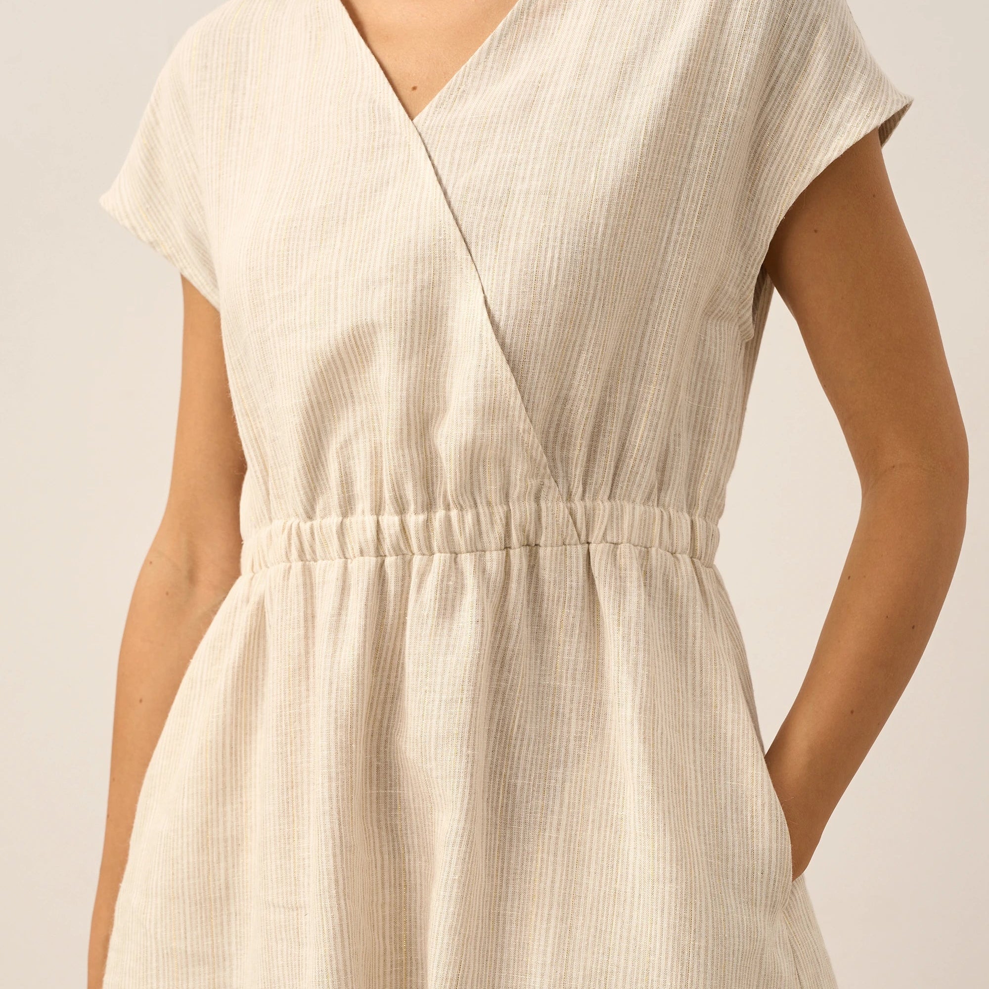 Linen Striped Dress — Aria