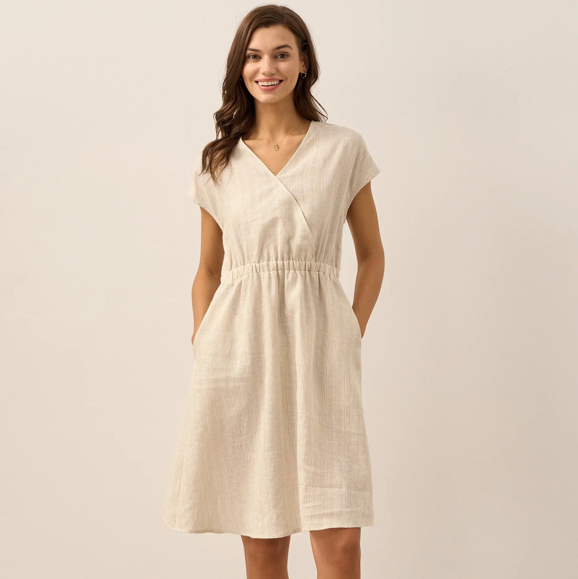 Linen Striped Dress — Aria