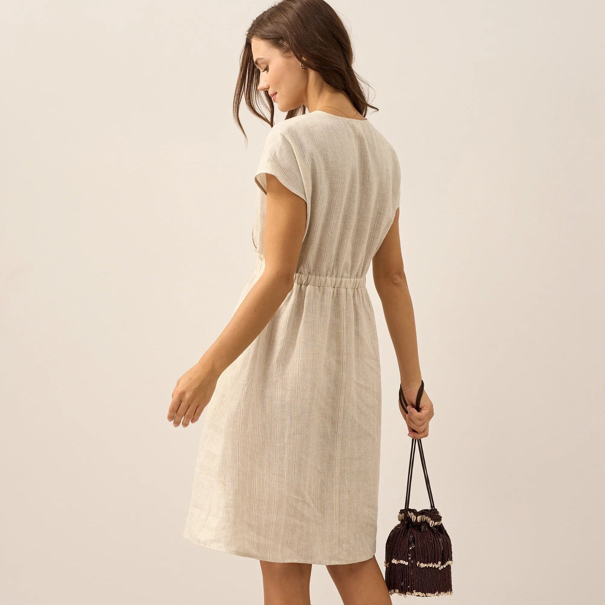 Linen Striped Dress — Aria