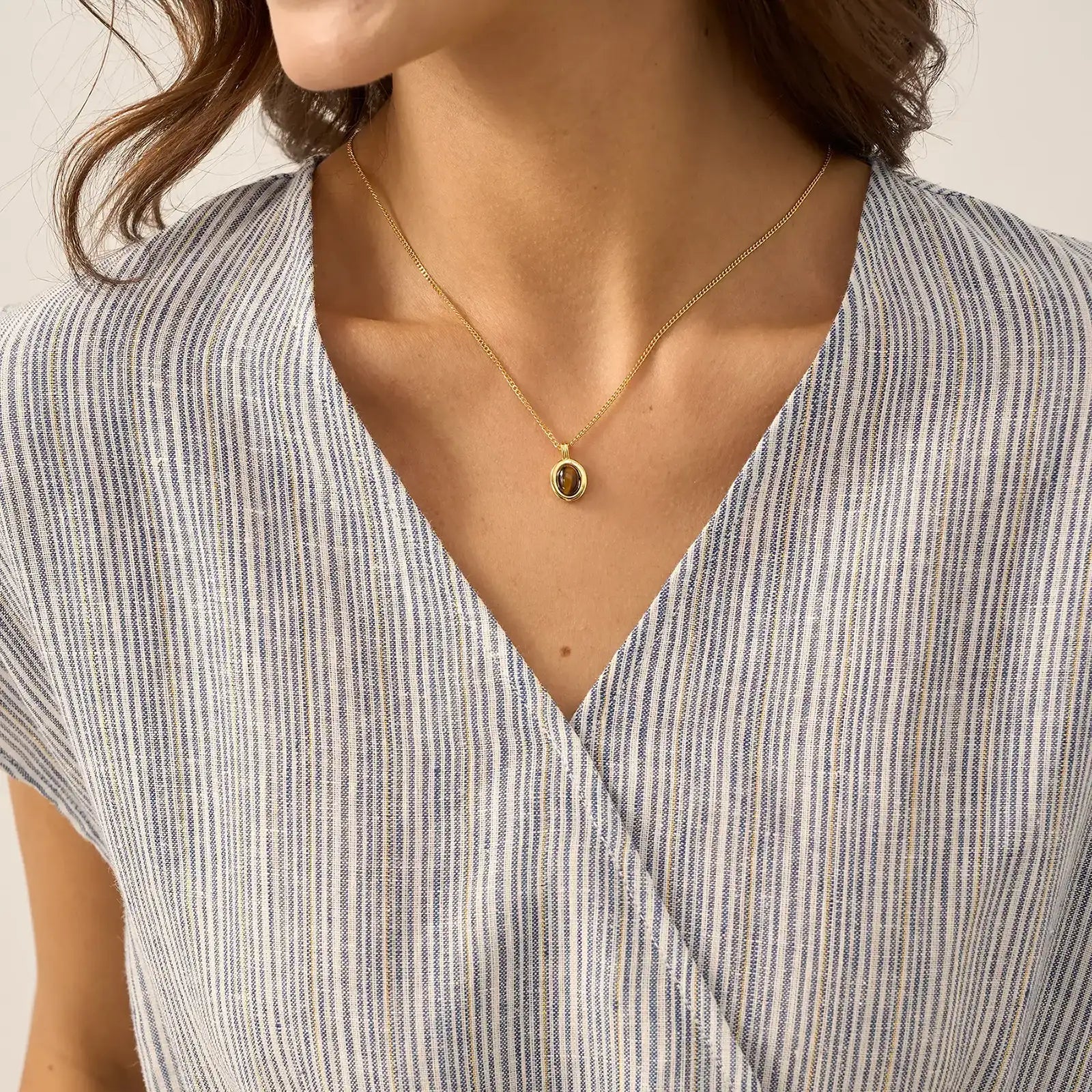 Linen Striped Dress — Aria