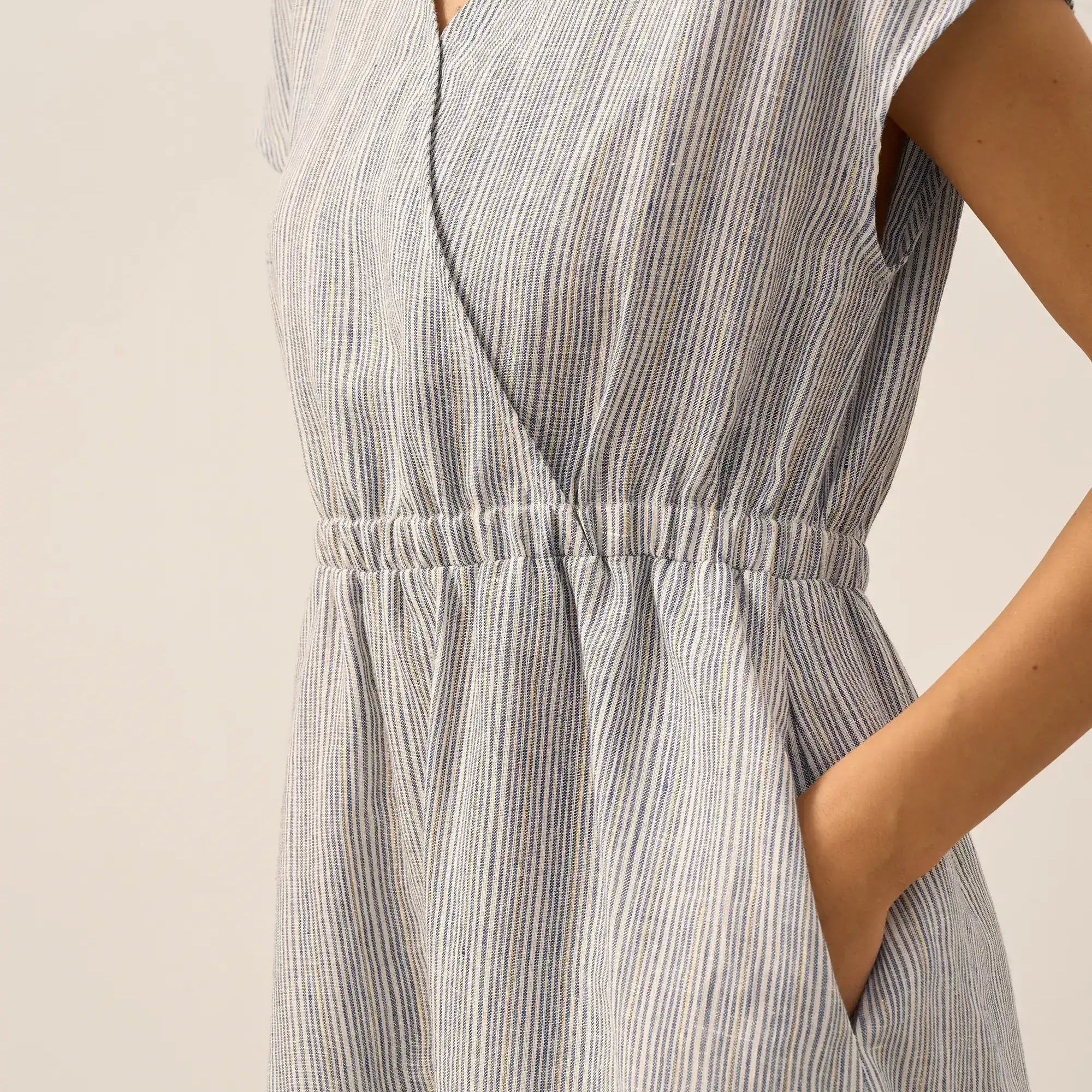 Linen Striped Dress — Aria