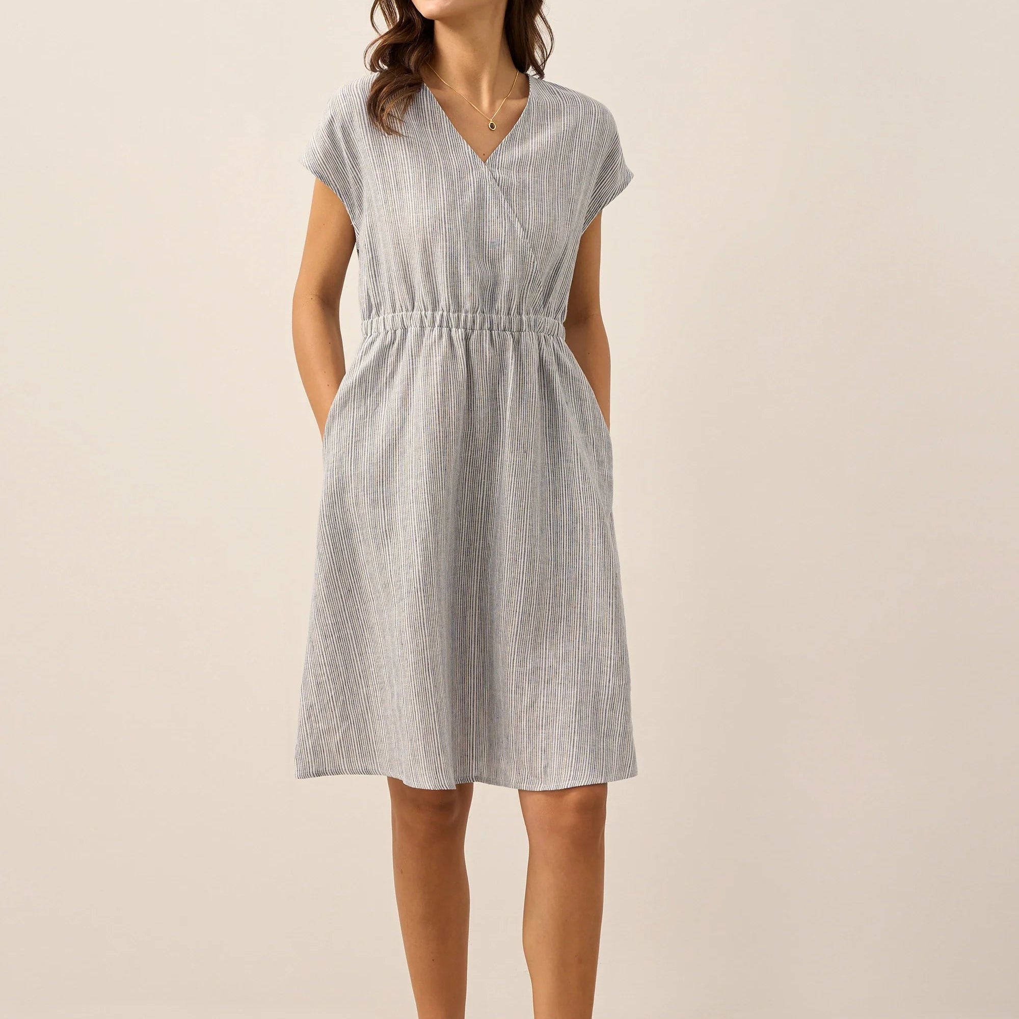 Linen Striped Dress — Aria