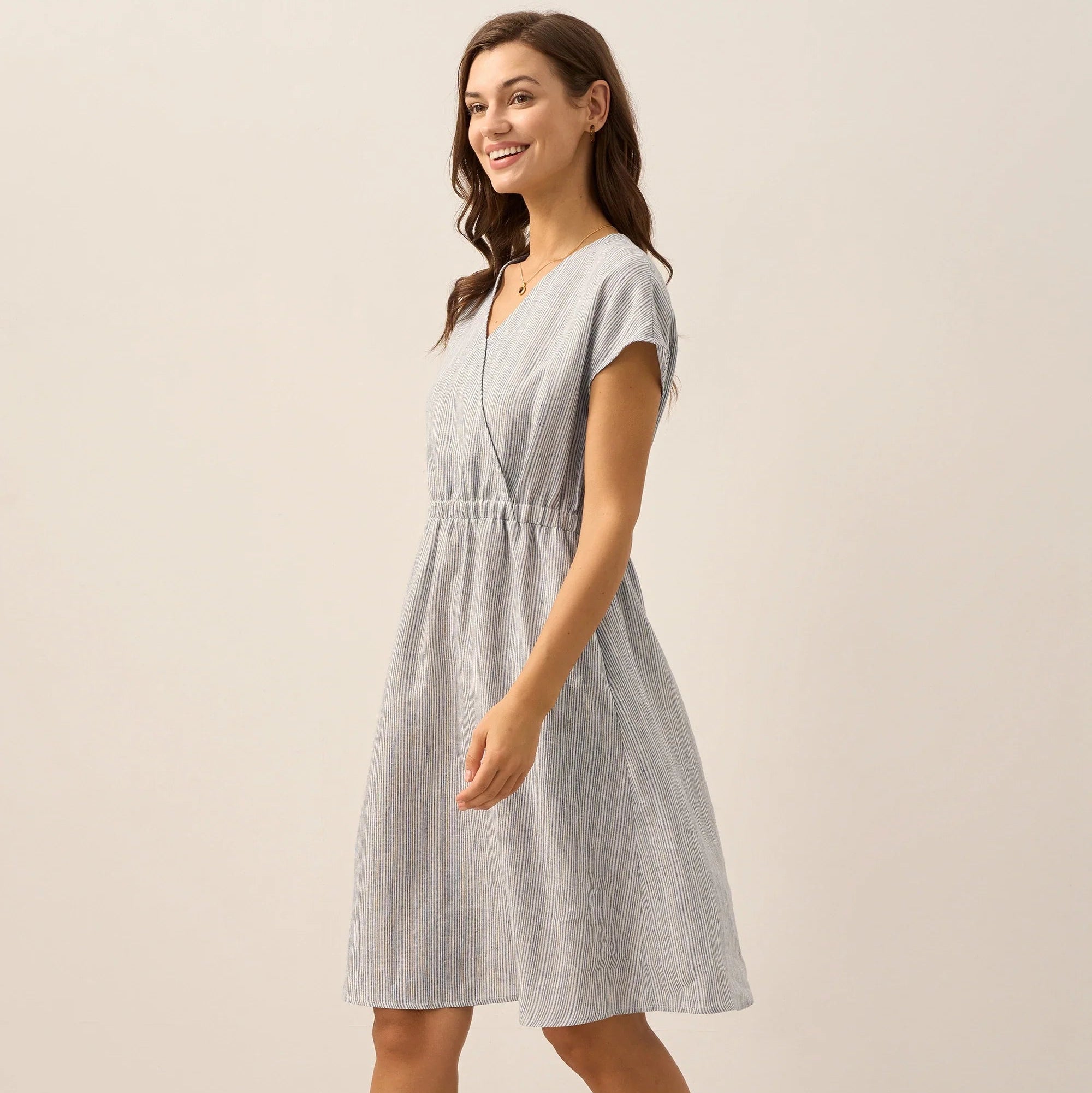 Linen Striped Dress — Aria