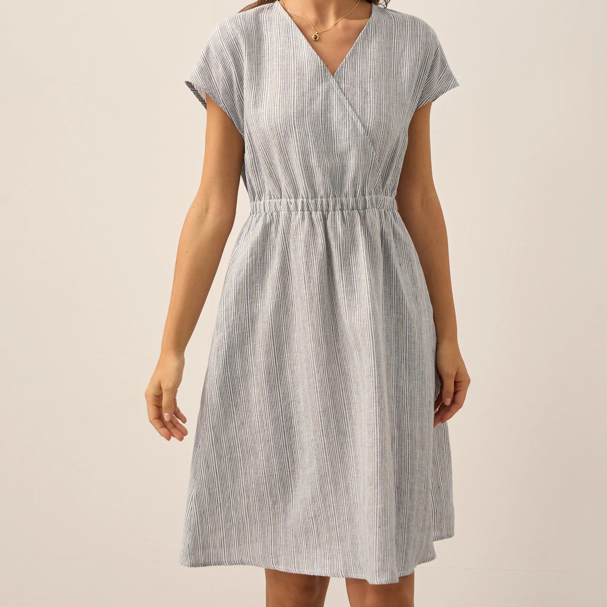 Linen Striped Dress — Aria