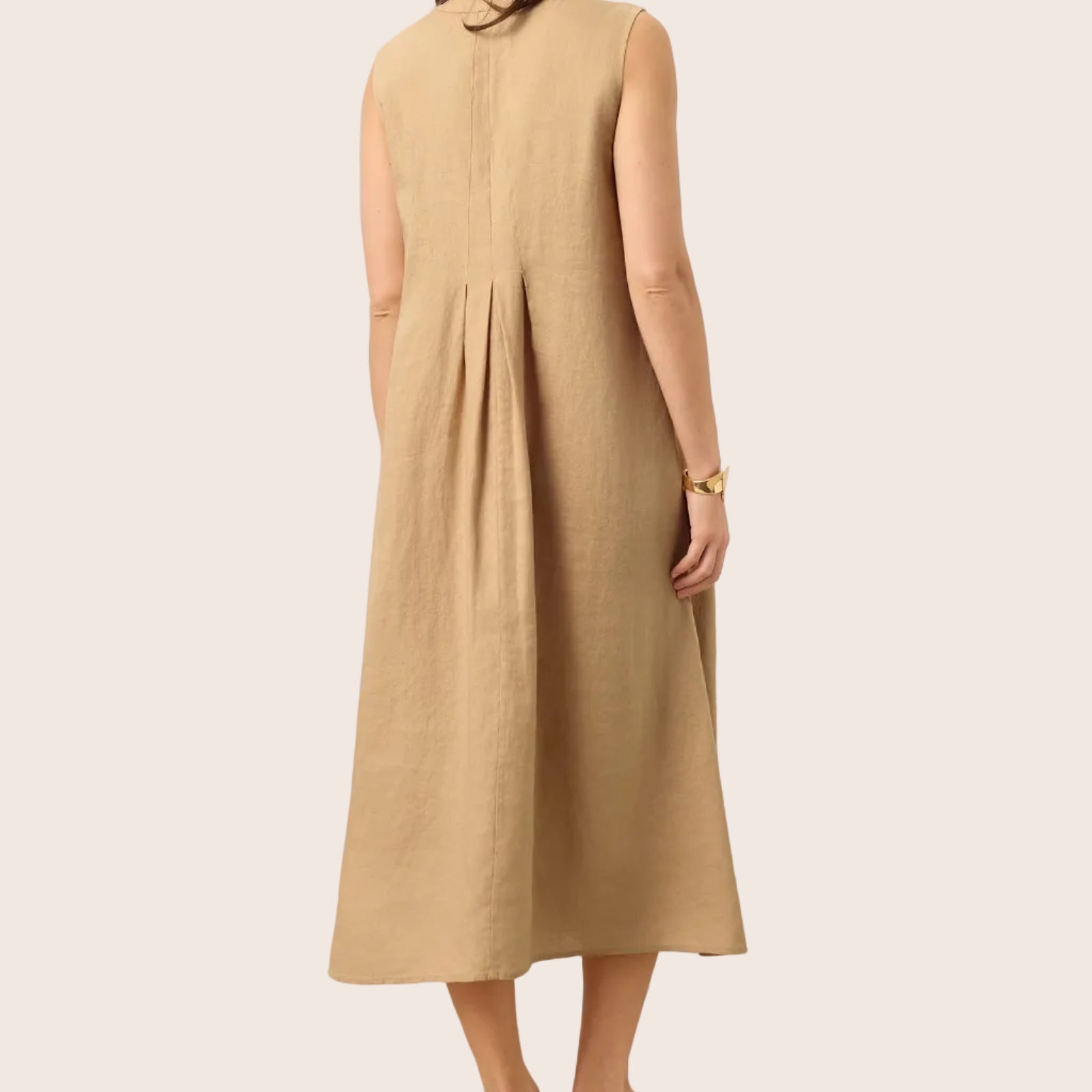Linen Tie-Neck Dress — Millicent