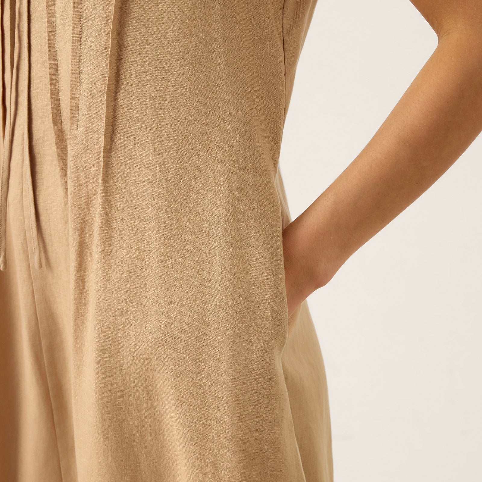 Linen Tie-Neck Dress — Millicent
