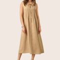 Linen Tie-Neck Dress — Millicent