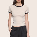 Fashionista Heaven Cotton Ringer Top — Elin