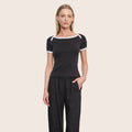 Fashionista Heaven Cotton Ringer Top — Lucia