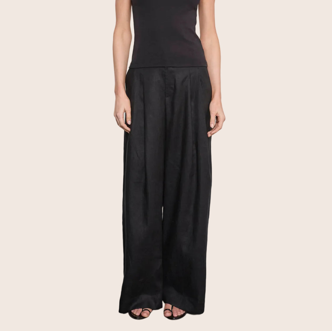 Linen Easy Trouser — Celeste