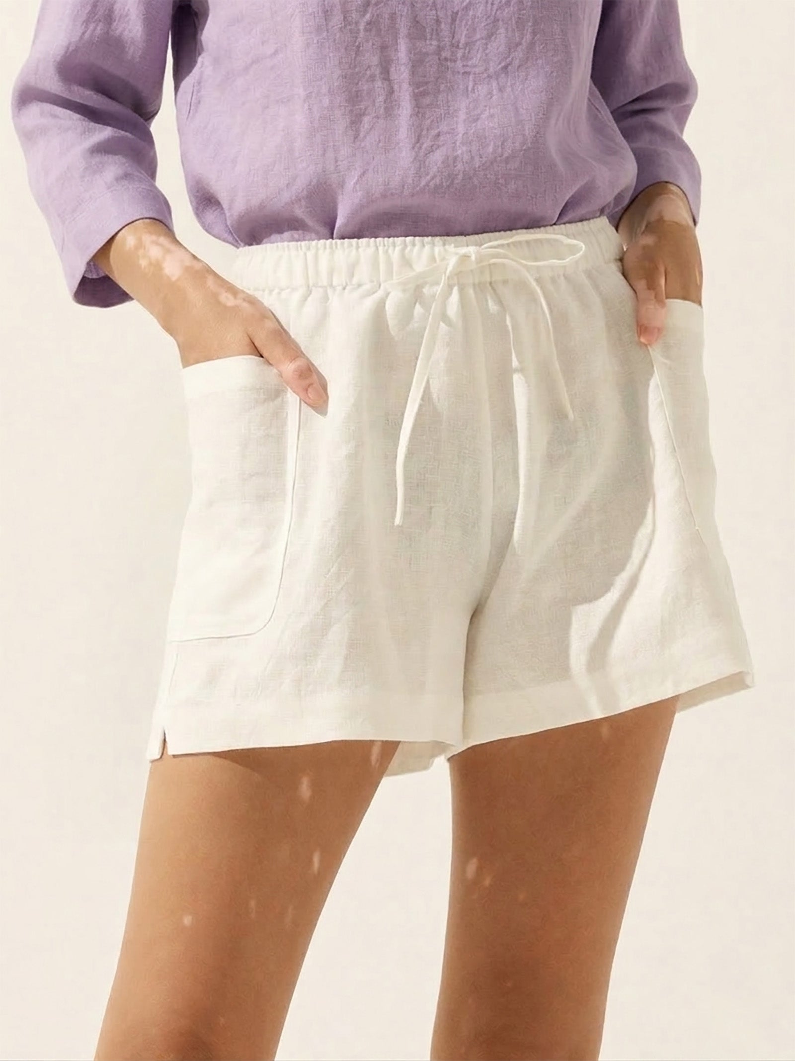 Fashionista Heaven Linen Utility Shorts — Rafaela
