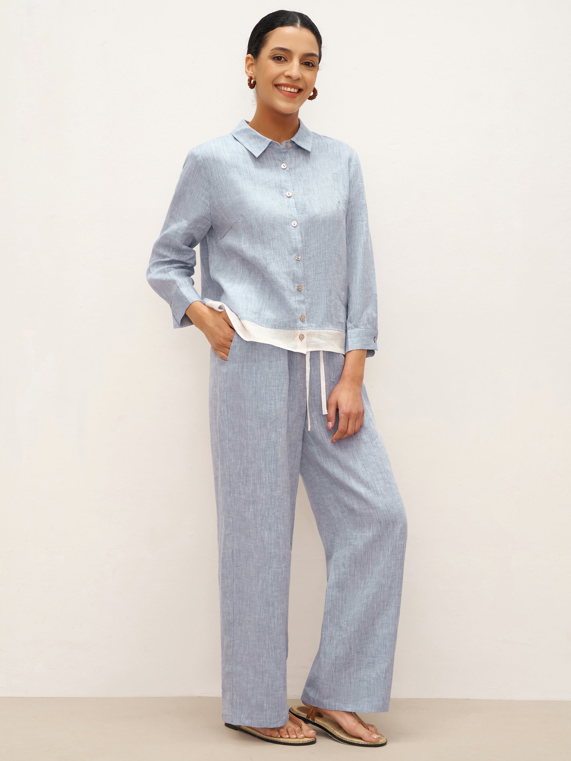 Fashionista Heaven Linen Straight-Leg Trousers — Vita