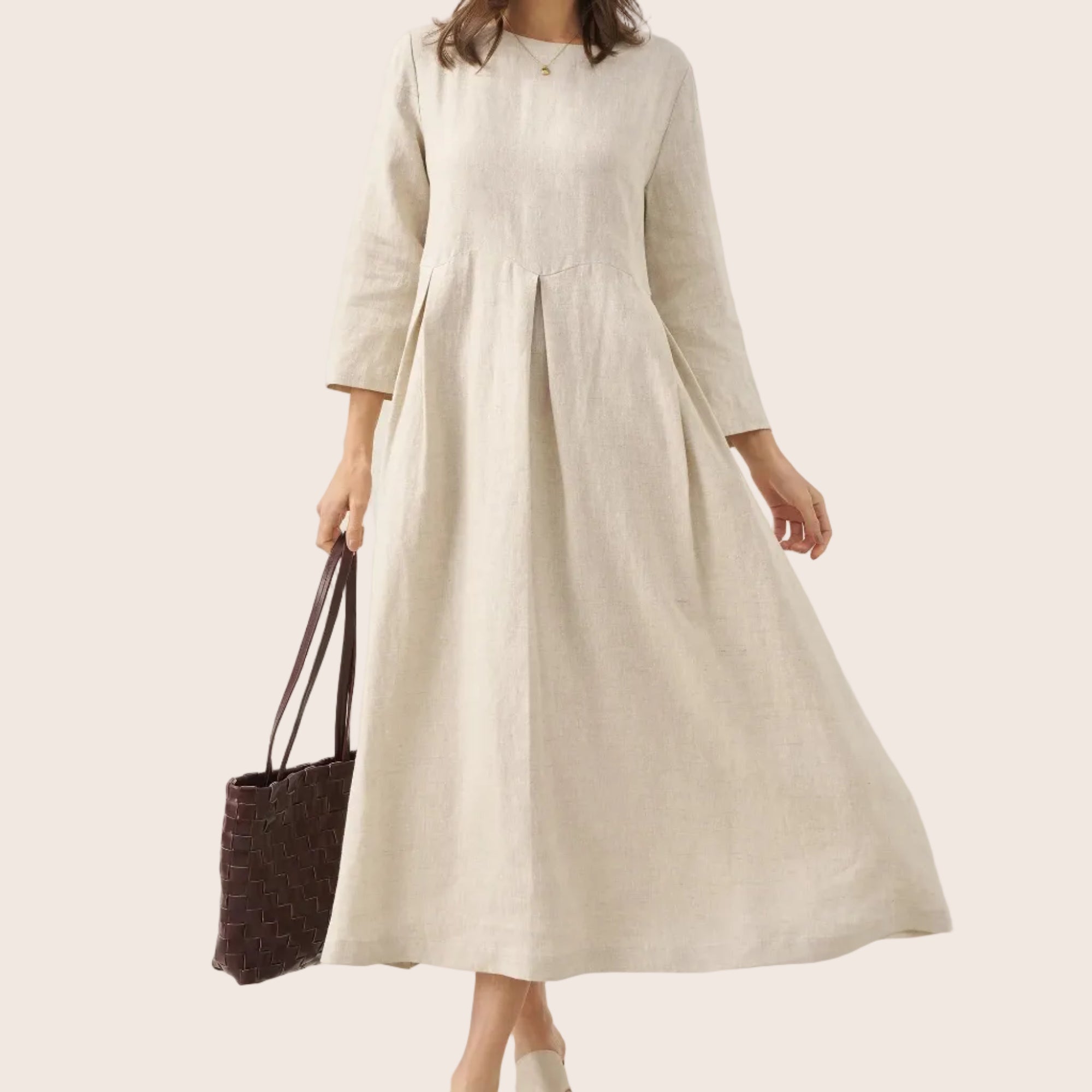 Linen Bateau Neck Dress — Abigail